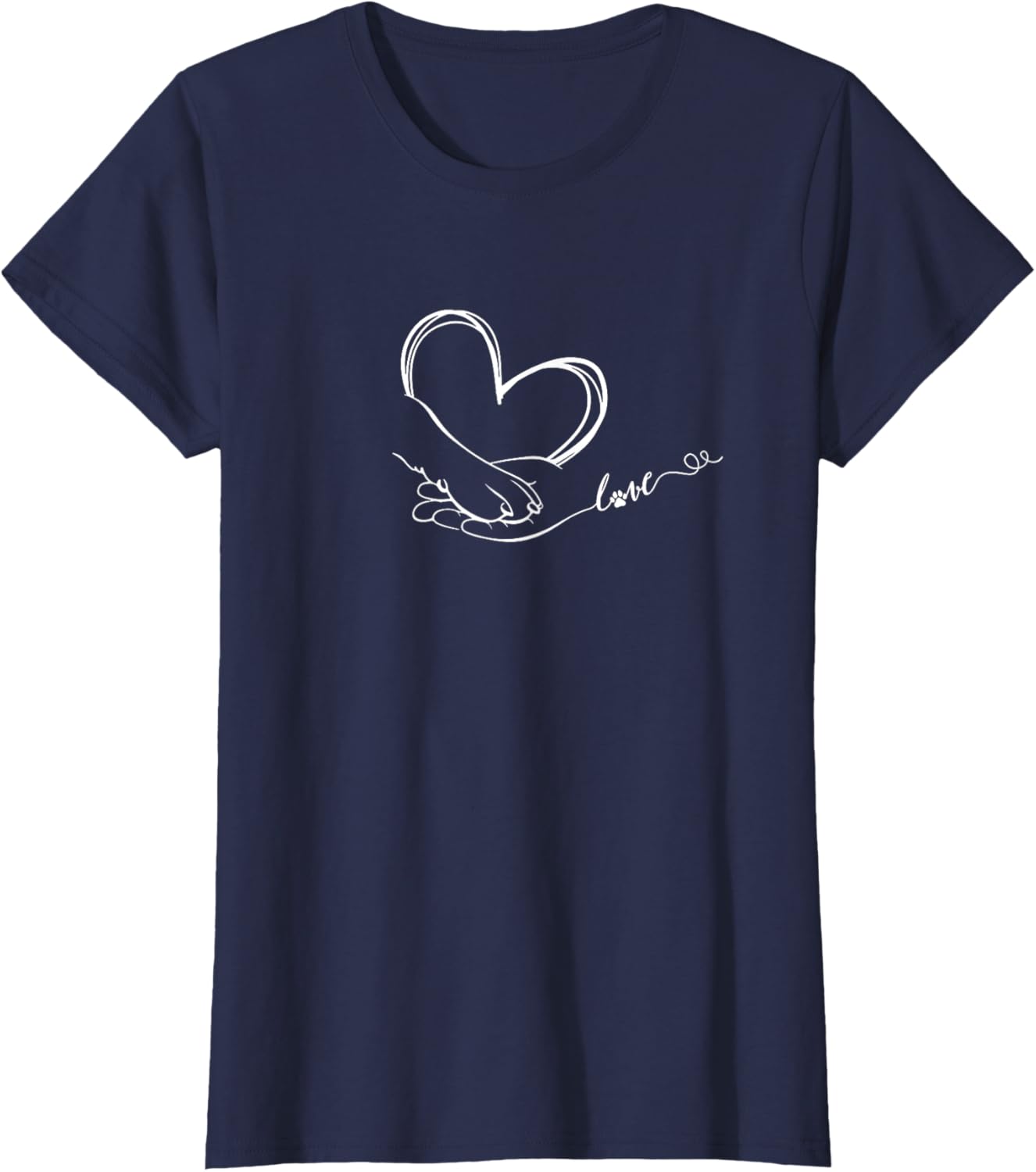 Heartwarming Minimal Line Art T-Shirt for Cat and Dog Lovers - 3