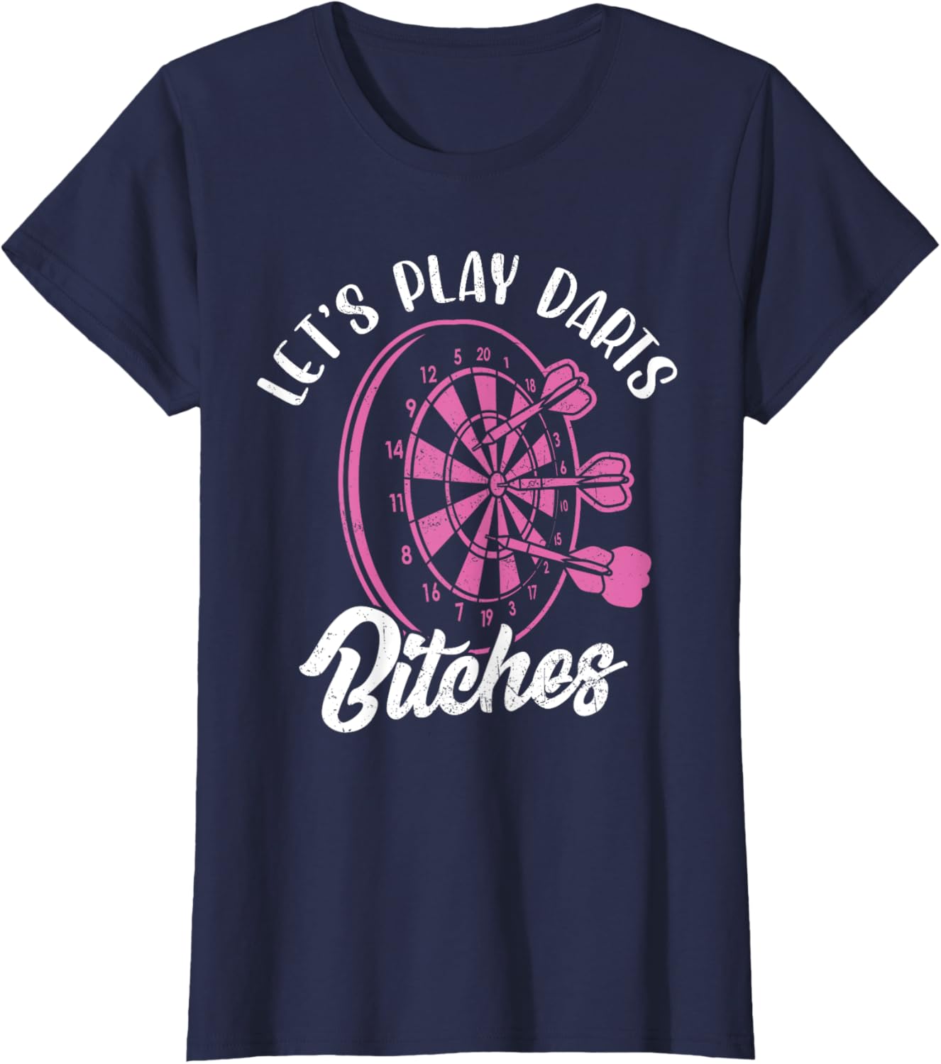 Grunge Let's Play Darts Dartboard T-Shirt for Women - Fun Darts Apparel - 3