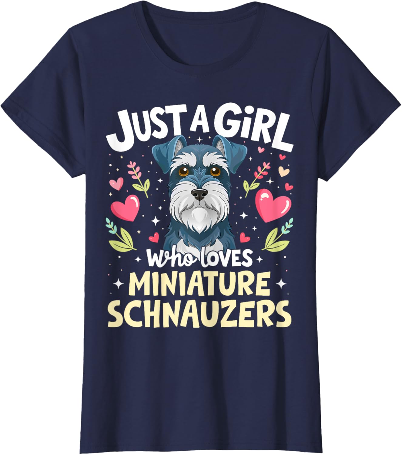 Cute Miniature Schnauzer Puppy T-Shirt for Dog Lovers Girls - 4