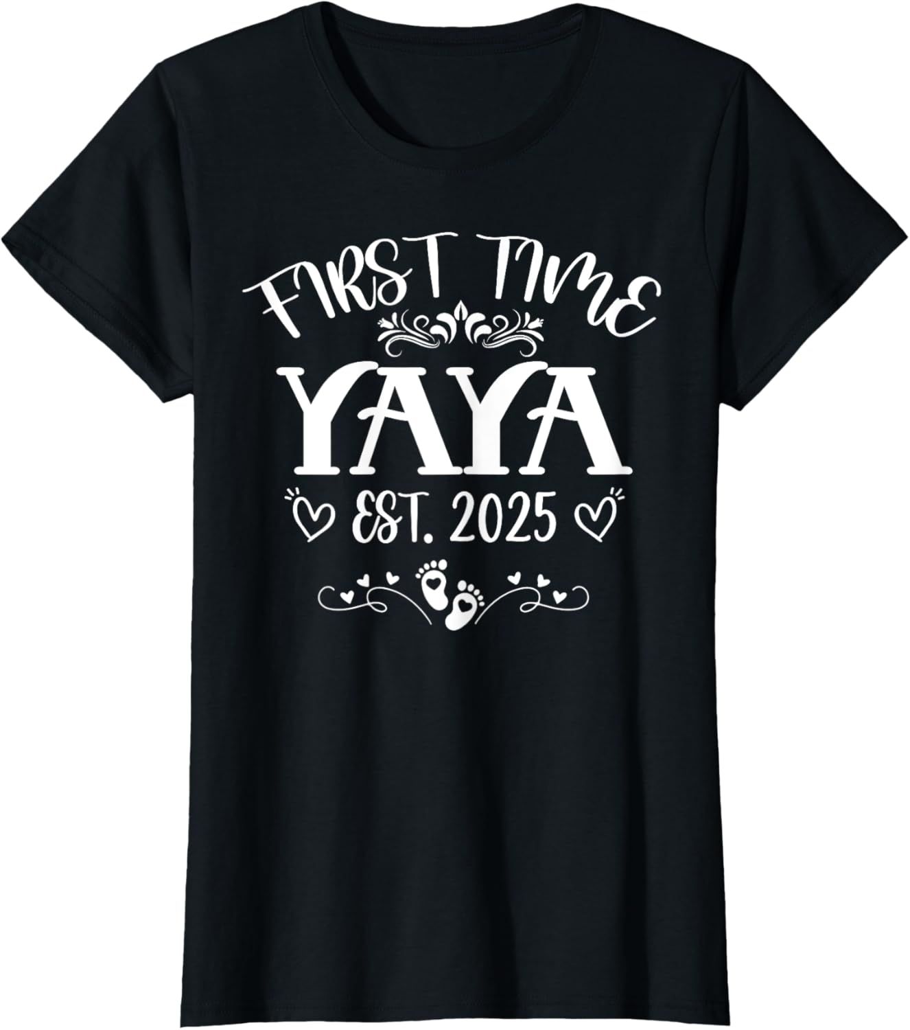 Womens First Time Yaya Est 2025 Soon to Be Mom Mother's Day T-Shirt - 1