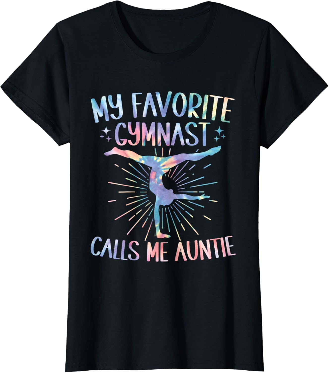 My Favorite Gymnast Calls Me Auntie Tie Dye Gymnastics T-Shirt - 2