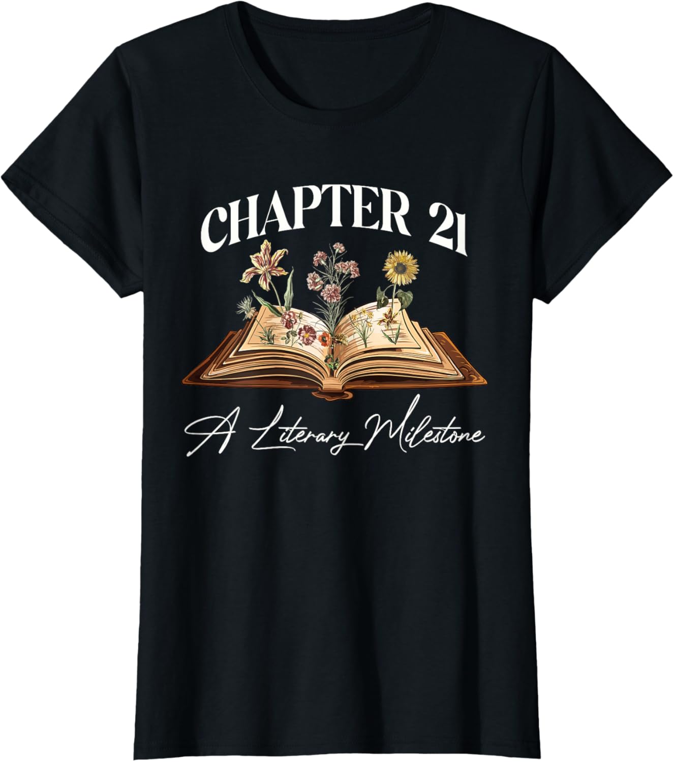 21st Birthday Wildflower T-Shirt for Book Lovers - Perfect Gift Idea - 5