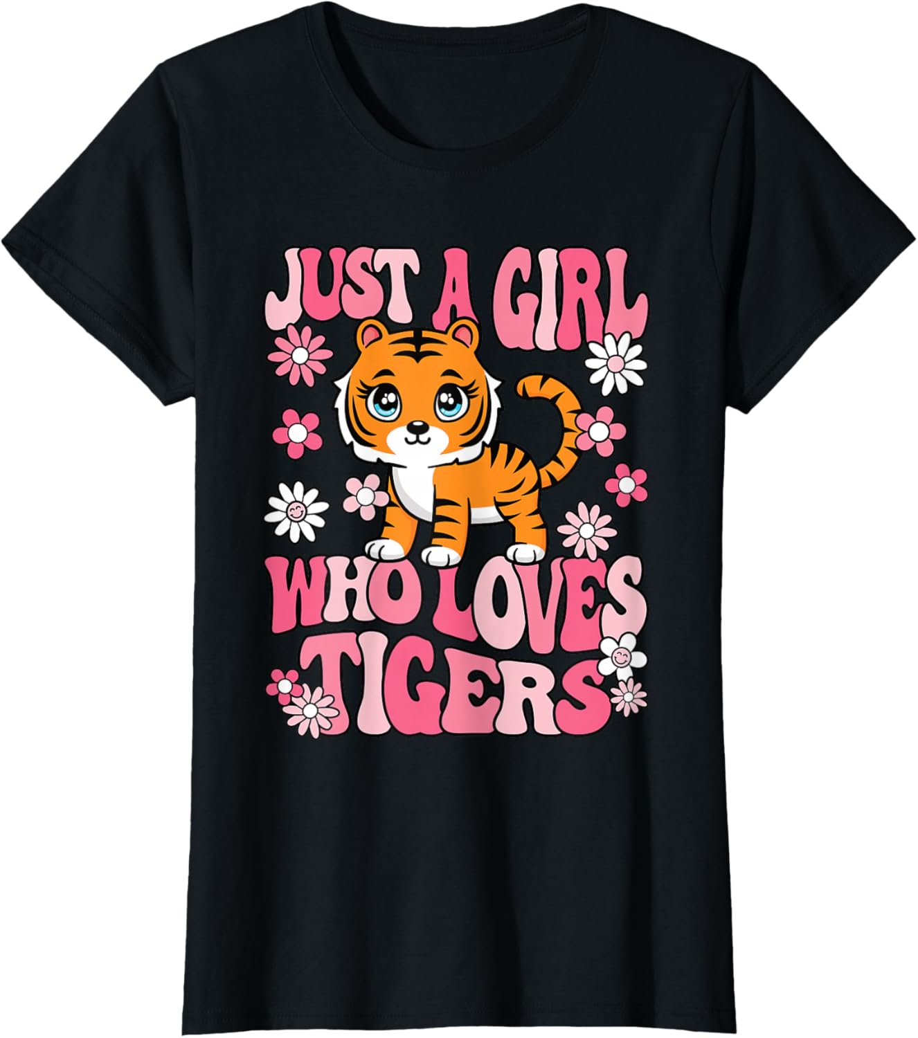 Just A Girl Who Loves Tigers Groovy Kids T-Shirt for Young Animal Lovers - 1