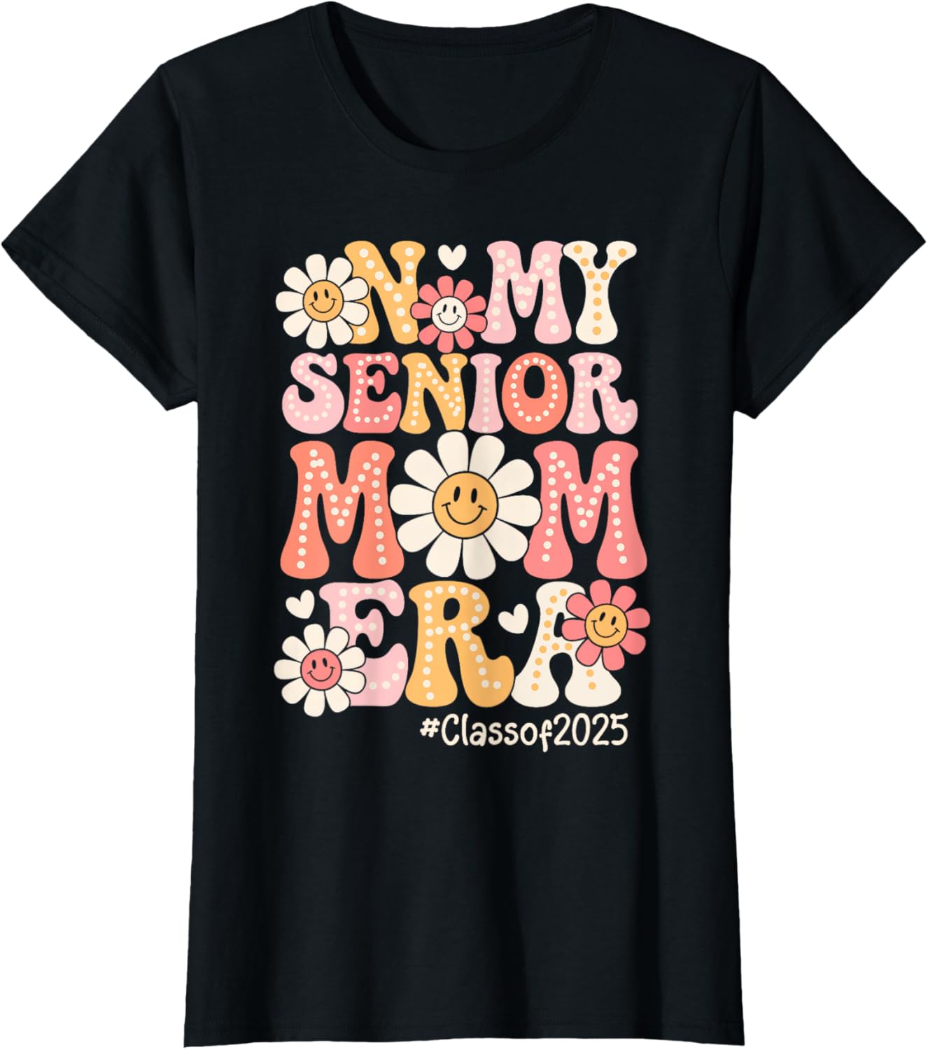Groovy Senior Mom Era Class of 2025 T-Shirt for Proud Moms - 2
