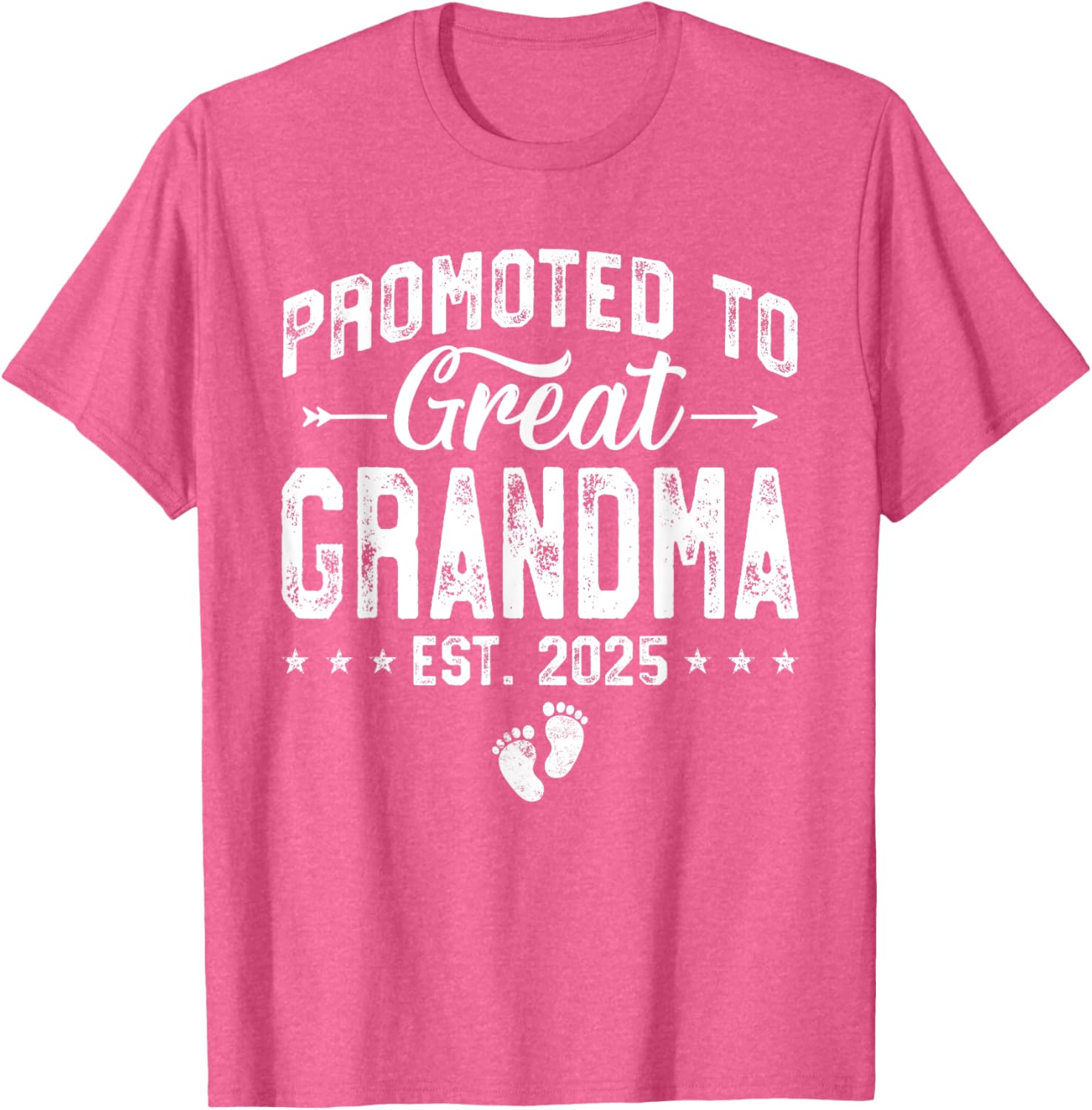 Promoted to Great Grandma 2025 Cute T-Shirt for New Grandparents - 1