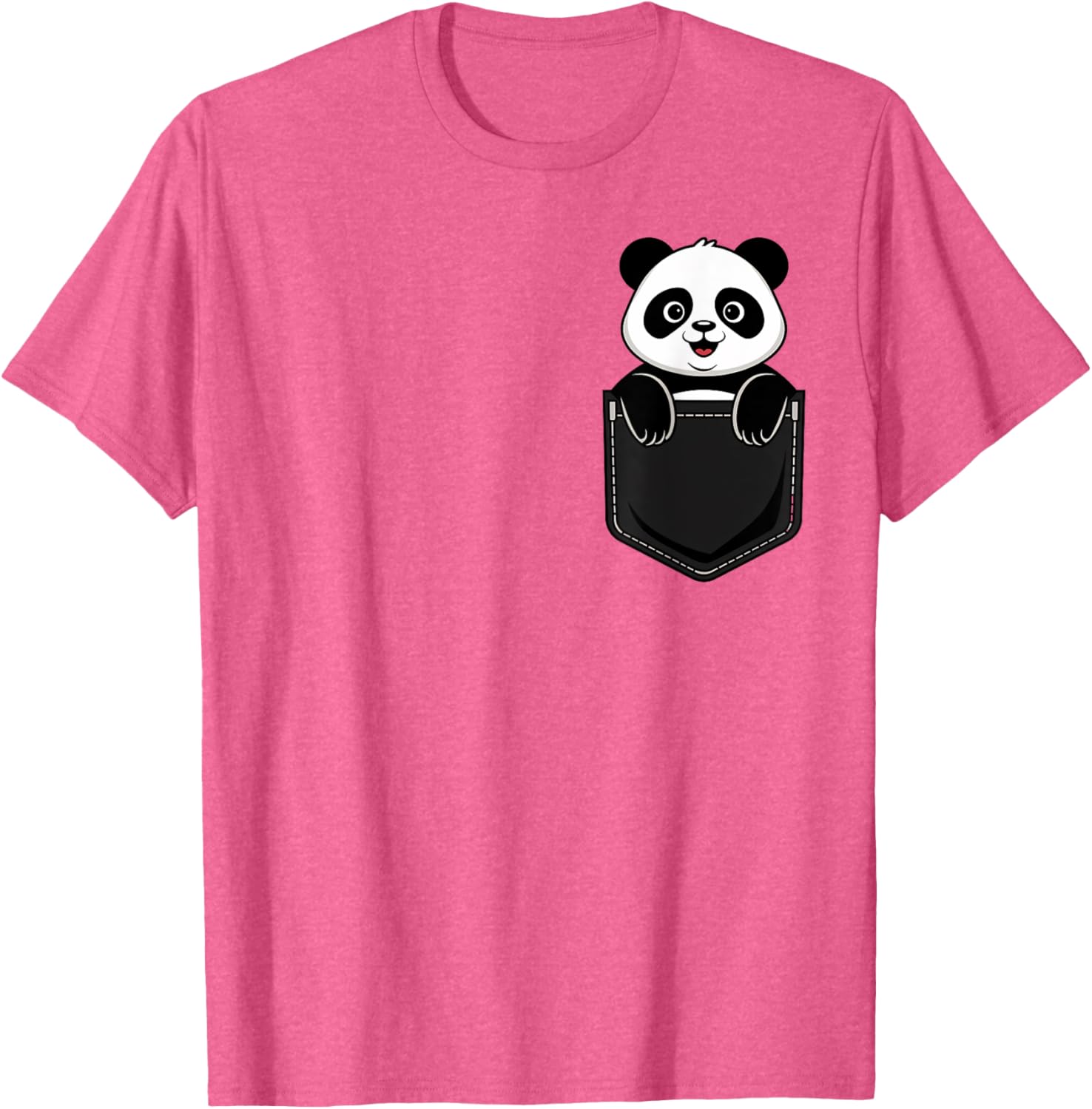 Cute Funny Panda T-Shirt for Men and Women Pocket Animal Design - 17