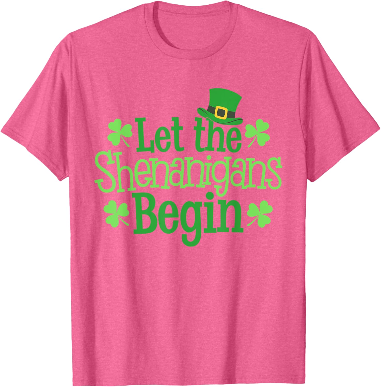 Funny Let The Shenanigans Begin St Patrick's Day Clover T-Shirt - 3
