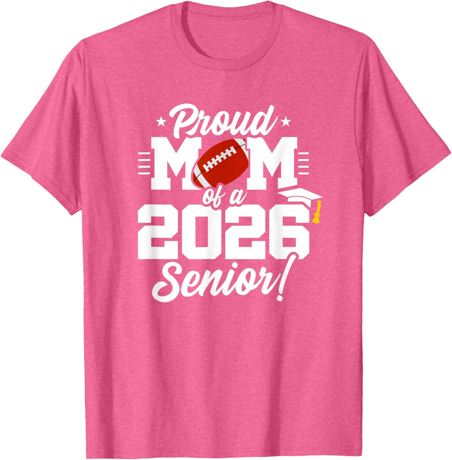 Class of 2026 Senior Year Football Mom T-Shirt for Proud Moms - 4