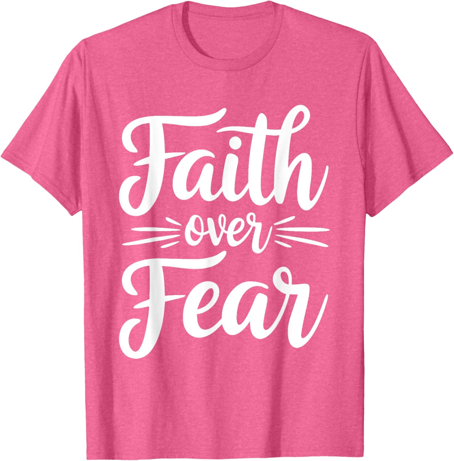 Faith Over Fear Inspirational Black T-Shirt for Adults - Short Sleeve - 27