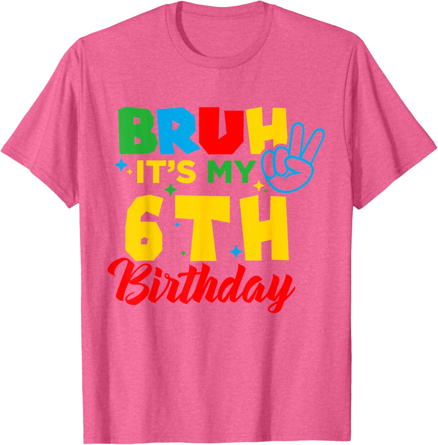 Bruh I'm 6 Gamer Bro T-Shirt for Fun 6th Birthday Celebration - 12