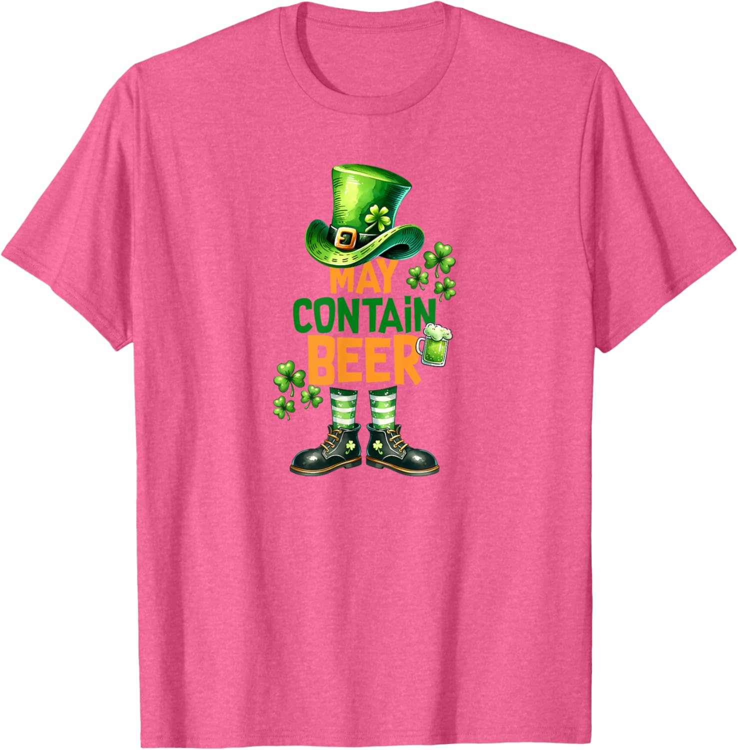 Funny May Contain Beer St Patrick's Day T-Shirt for Celebrations - 9