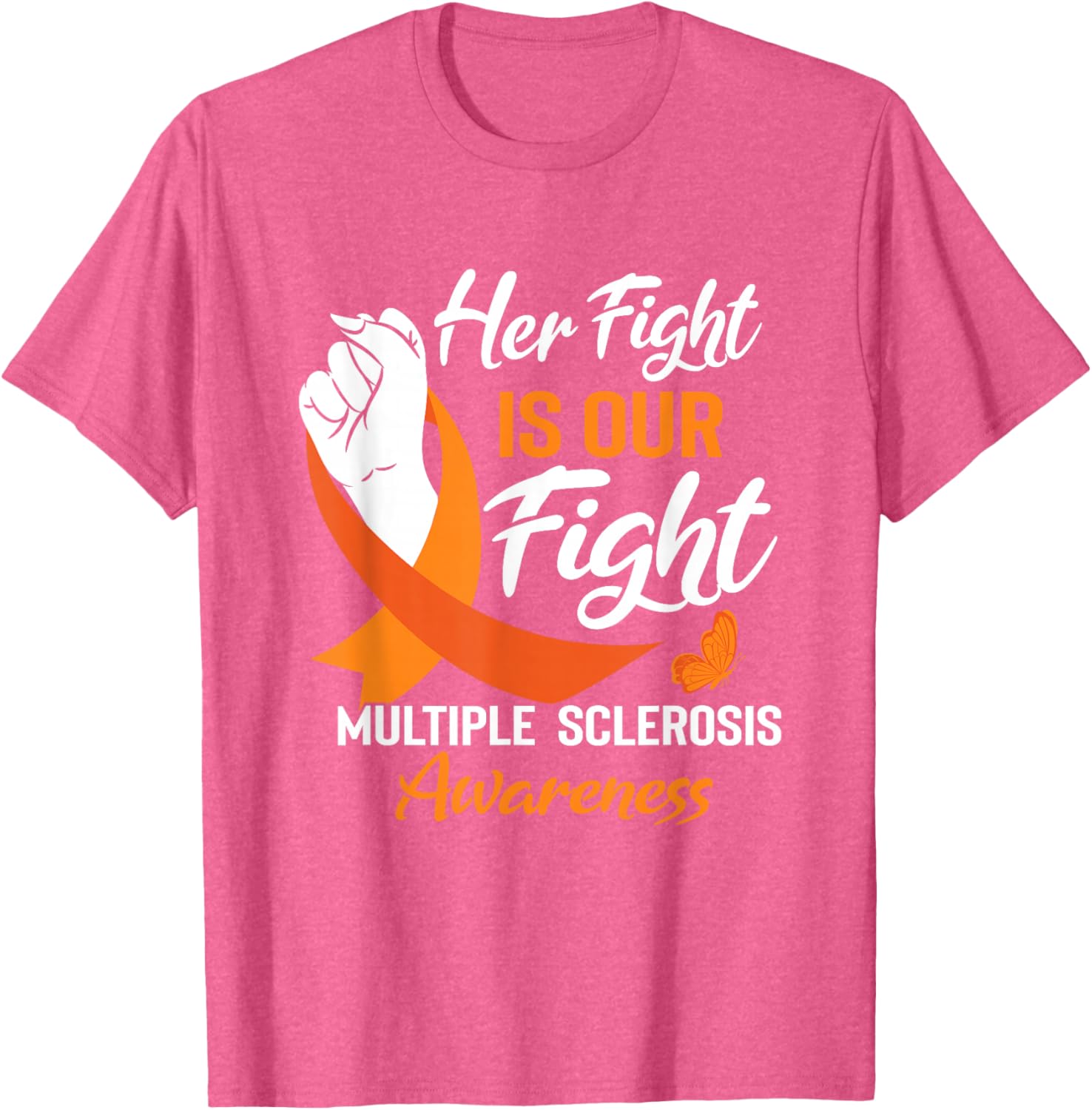 MS Multiple Sclerosis Awareness Orange Ribbon T-Shirt for Supporters - 18
