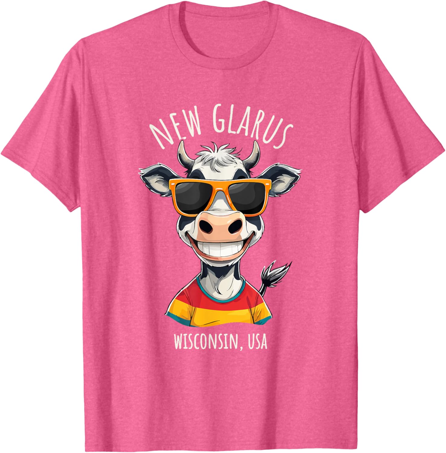 Funny Cow Cartoon T-Shirt from New Glarus WI USA - Unique Gift Idea - 7