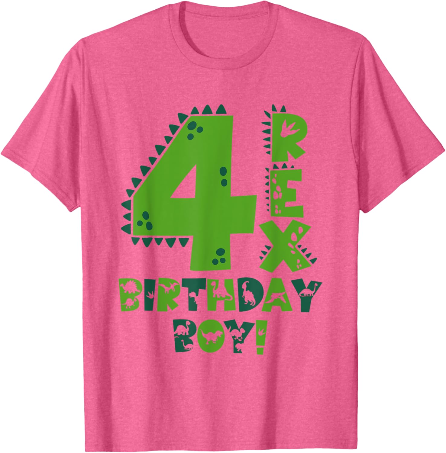 Fun Four Rex Dinosaur T-Shirt for 4-Year-Old Birthday Boys - 13