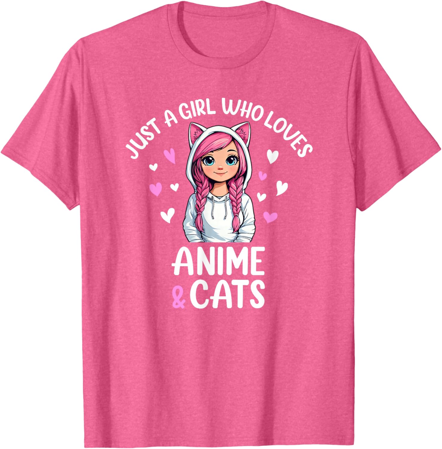 Just A Girl Who Loves Anime and Cats T-Shirt for Cat and Anime Fans - 11