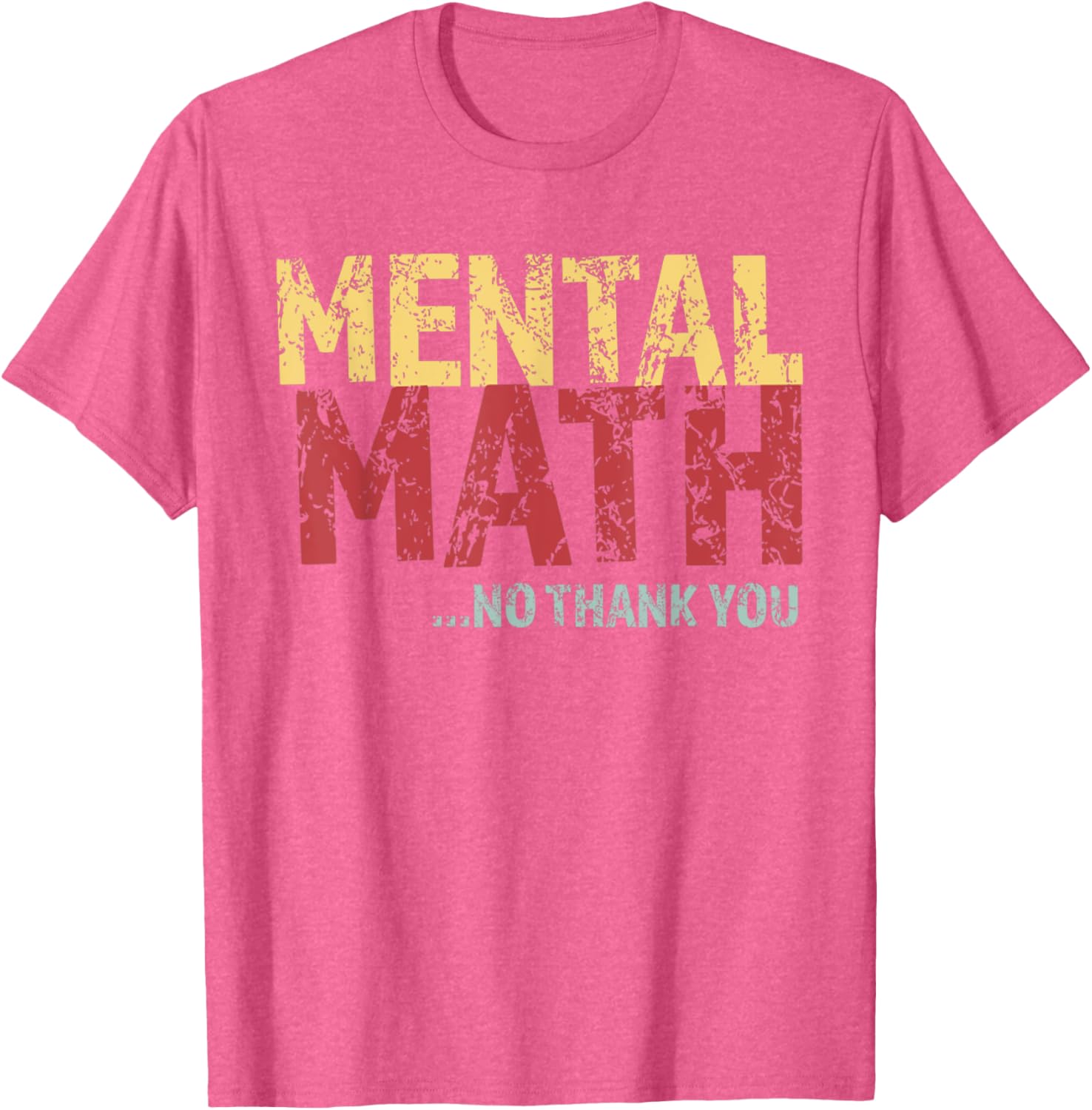 Retro Mental Math No Thank You T-Shirt Funny School Pop Quiz Design - 5