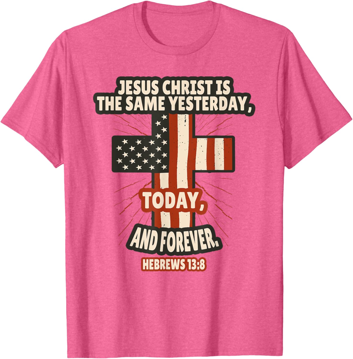 Hebrews 13:8 Inspirational Bible Verse T-Shirt for Faith-Filled Style - 4