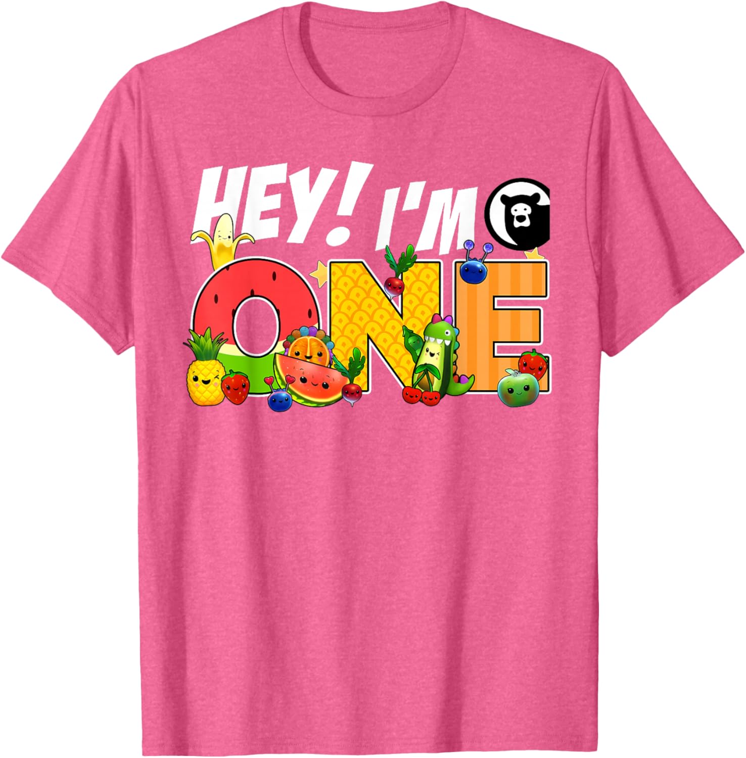 Funny Hey I'm One Birthday Boy T-Shirt for Kids with Cute Fruit Design - 11
