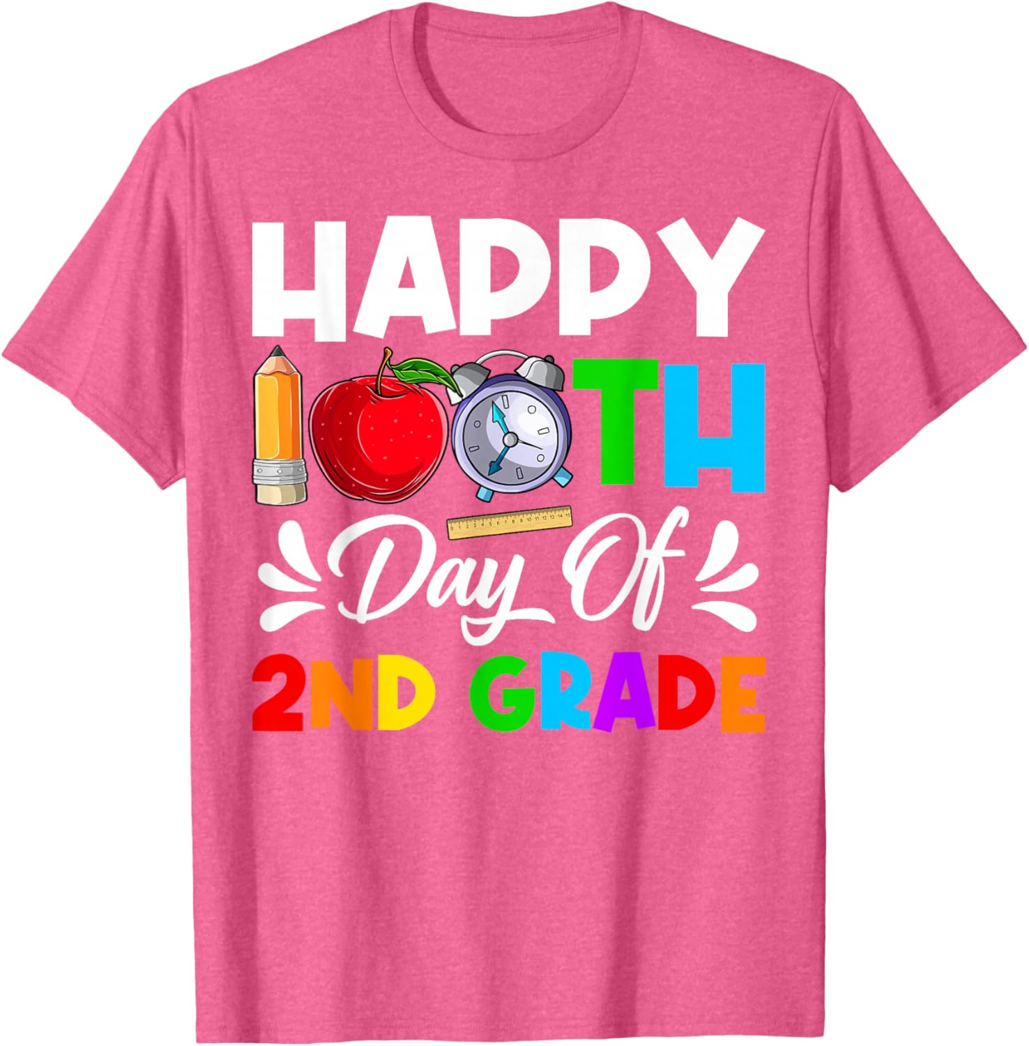 Happy 100th Day 2nd Grade T-Shirt for Boys and Girls, 100 Days Smarter - 18
