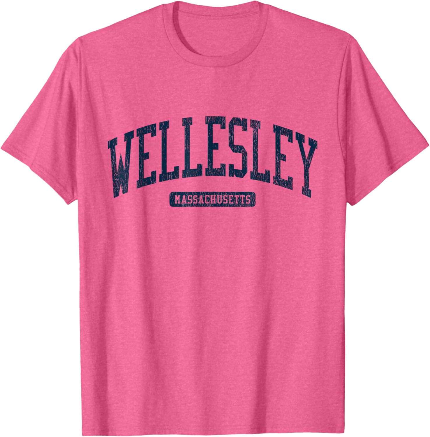 Wellesley MA College Style Blue T-Shirt for Students and Alumni - 11