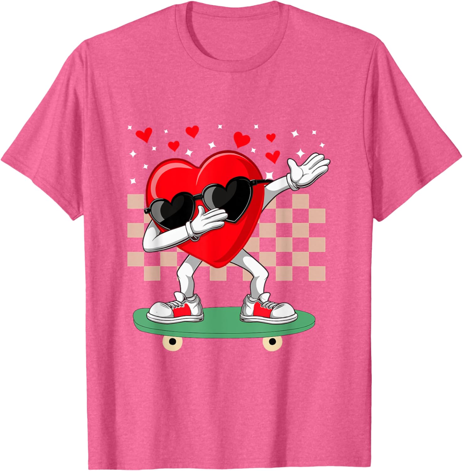 Dabbing Heart Skateboarding Dab Dance T-Shirt for Valentine's Day Fun - 6