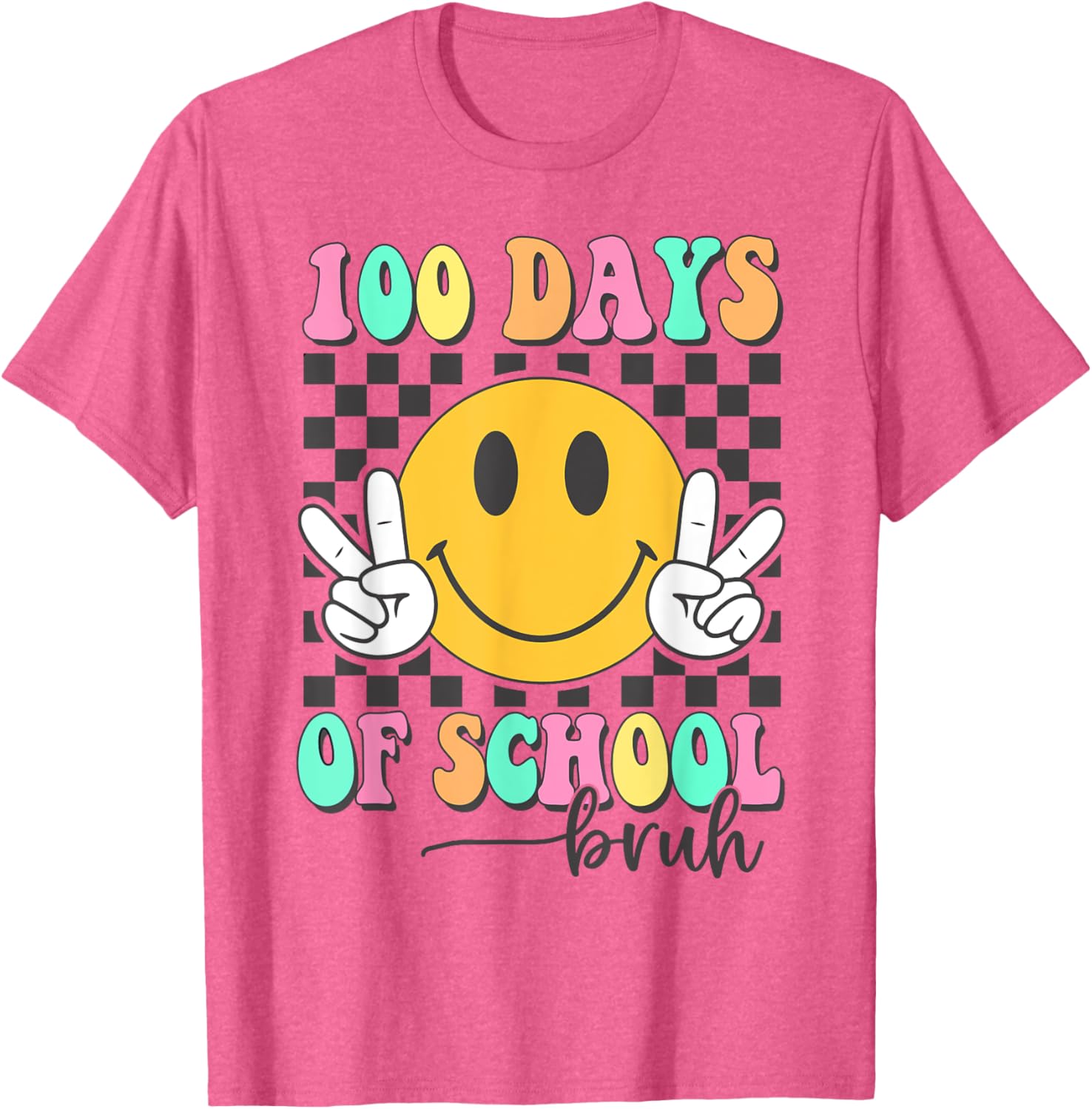 Bruh 100 Days of School T-Shirt for Boys and Girls Fun Celebration Wear - 7