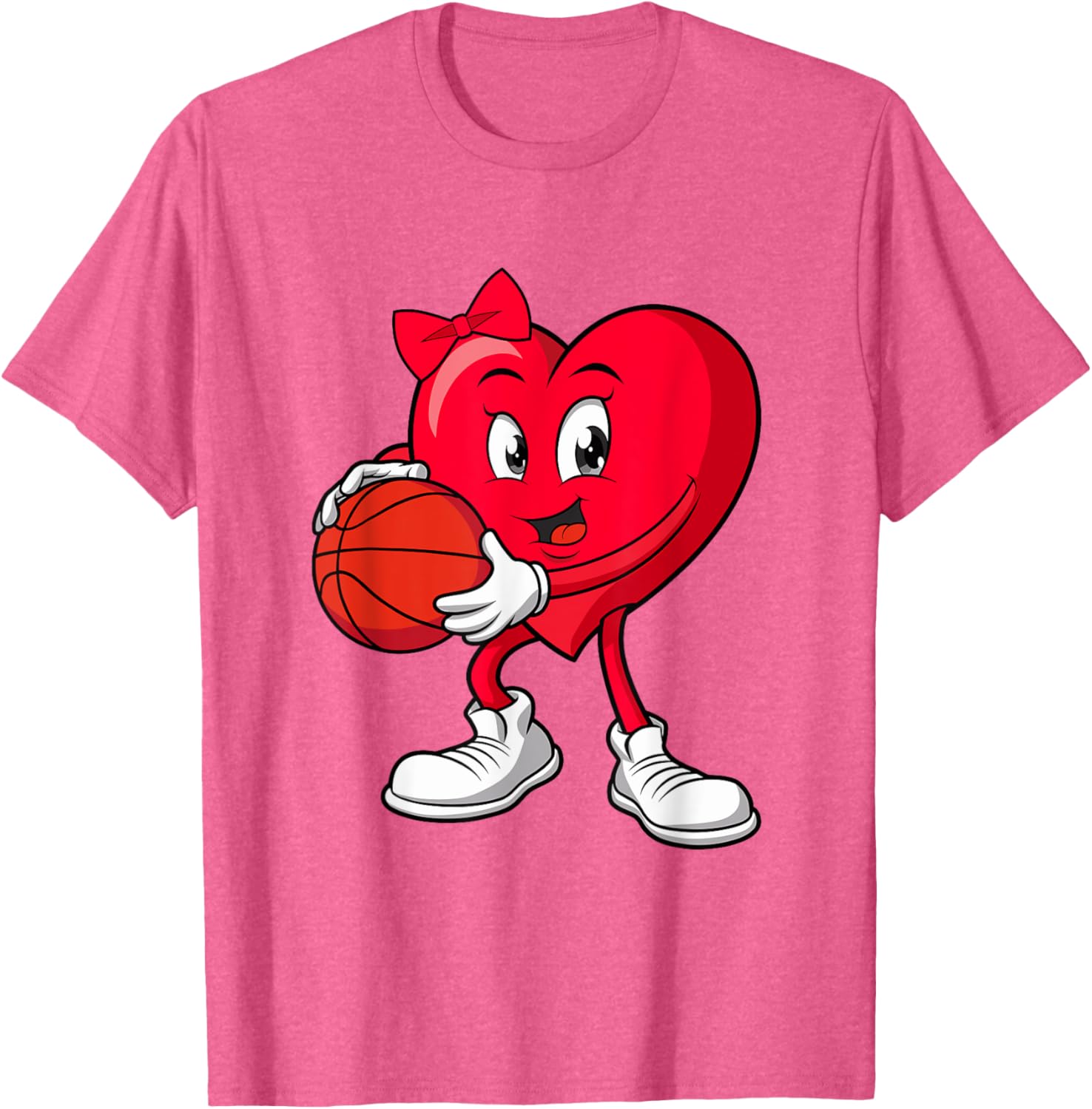 Cute Red Heart Basketball T-Shirt for Girls Perfect for Valentine's Day - 15