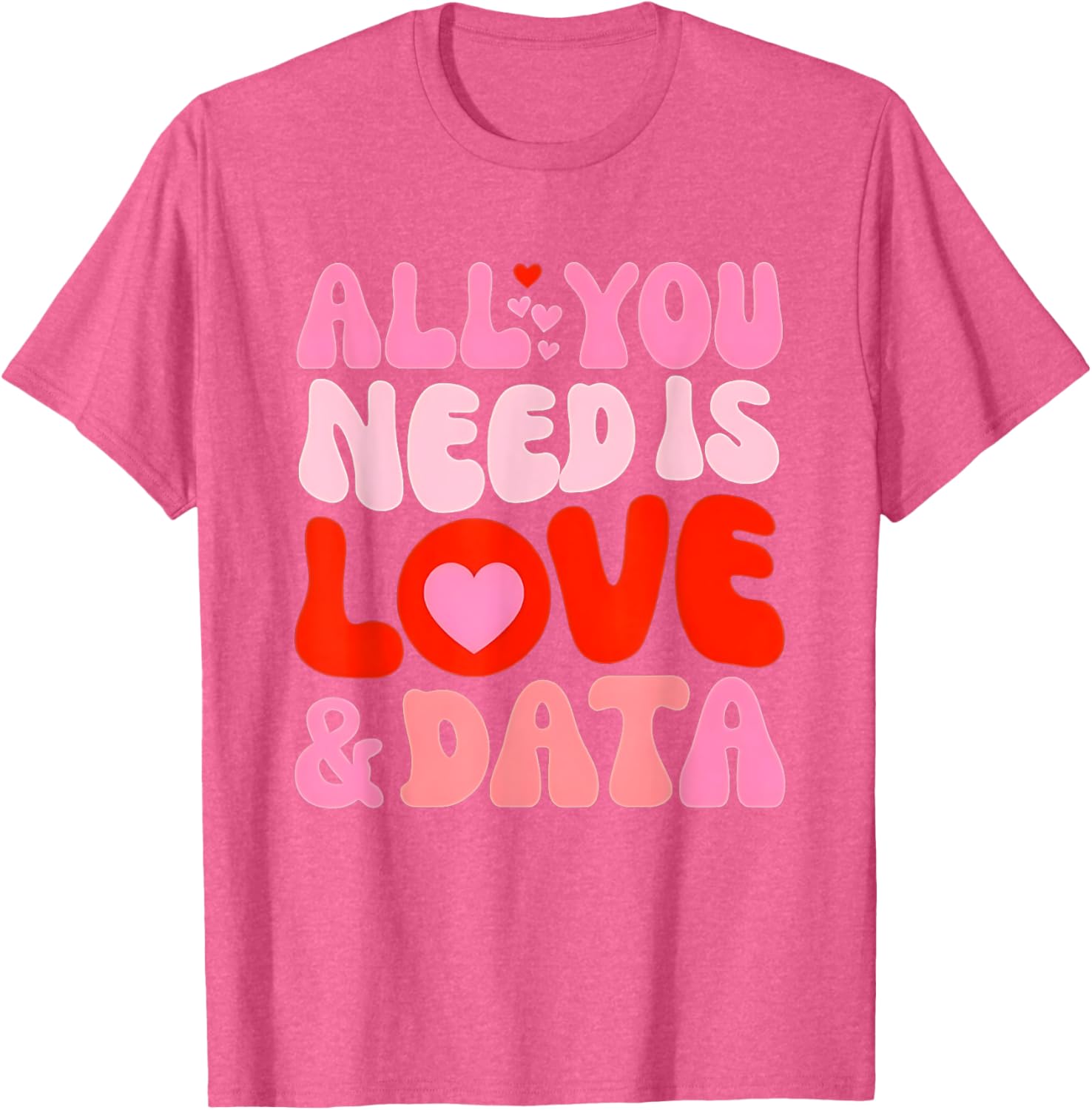 Retro Love and Data Teacher Valentine's Day T-Shirt for Educators - 12