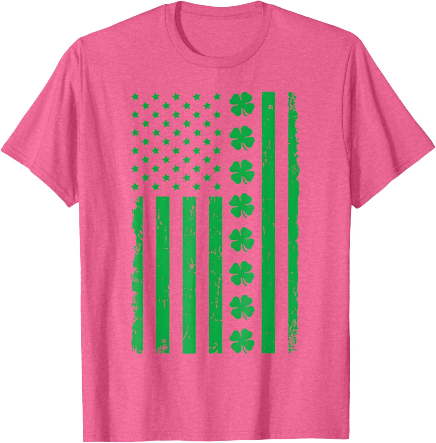 Stunning US American Flag T-Shirt with Shamrocks for St. Patrick's Day - 12