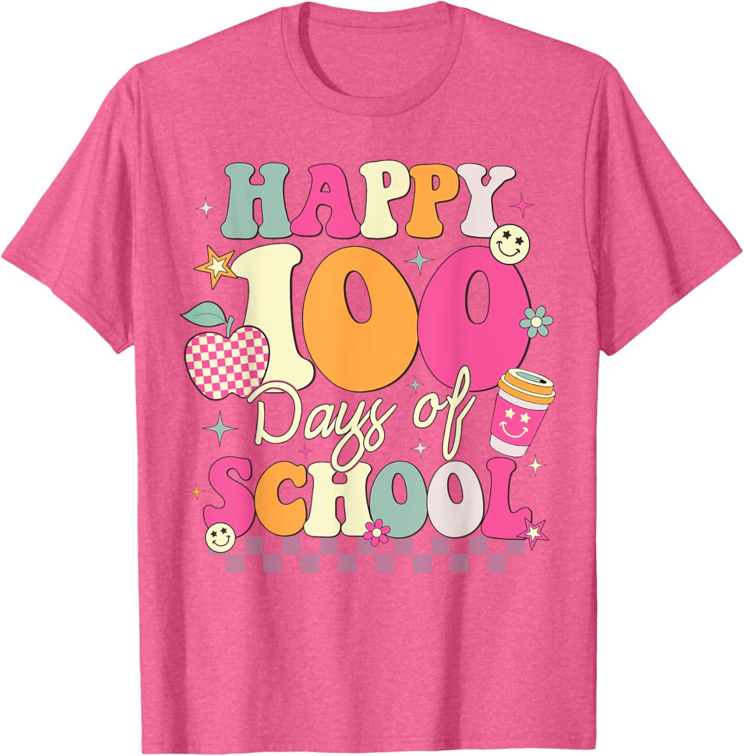 Happy 100th Day of School T-Shirt for Girls Fun Celebration Outfit - 6