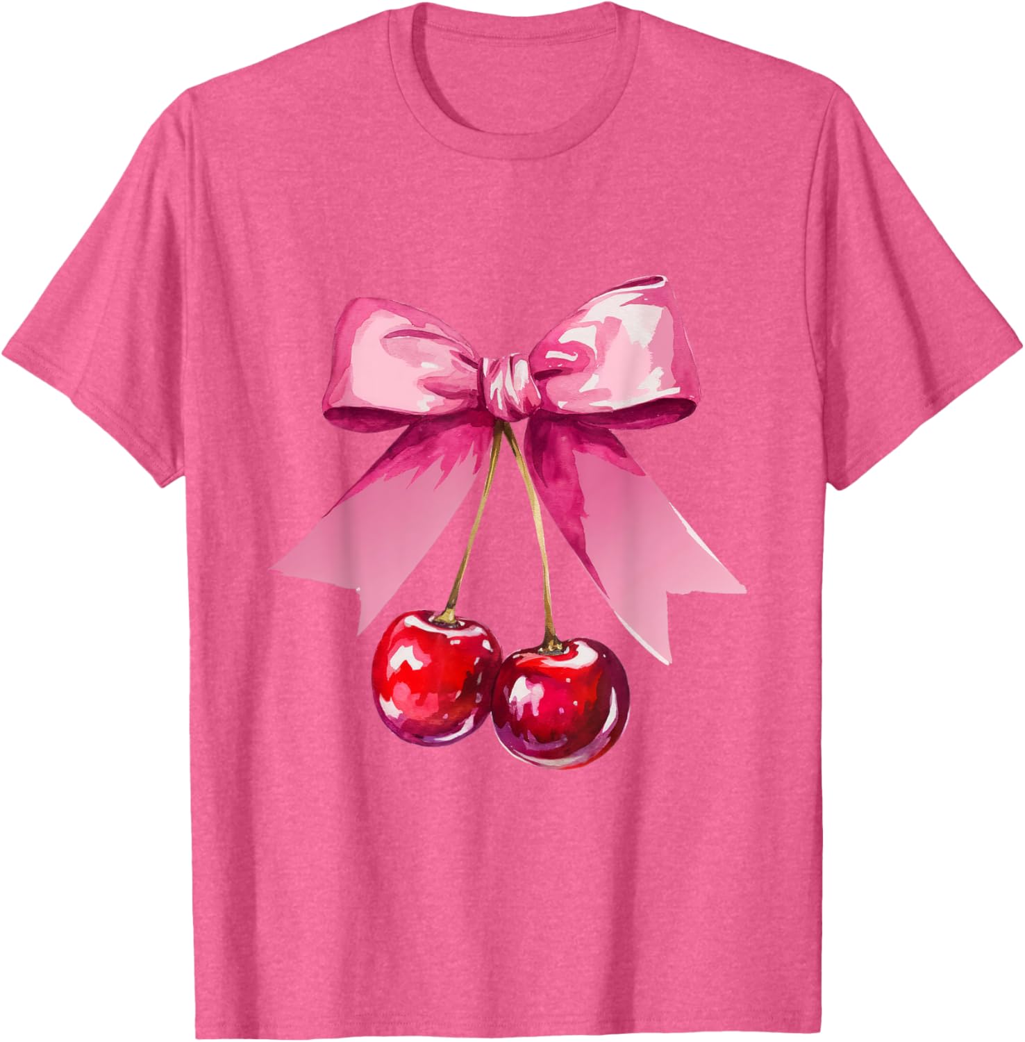 Kawaii Cherry Pink Bow T-Shirt for Cute Valentine's Day Style - 13