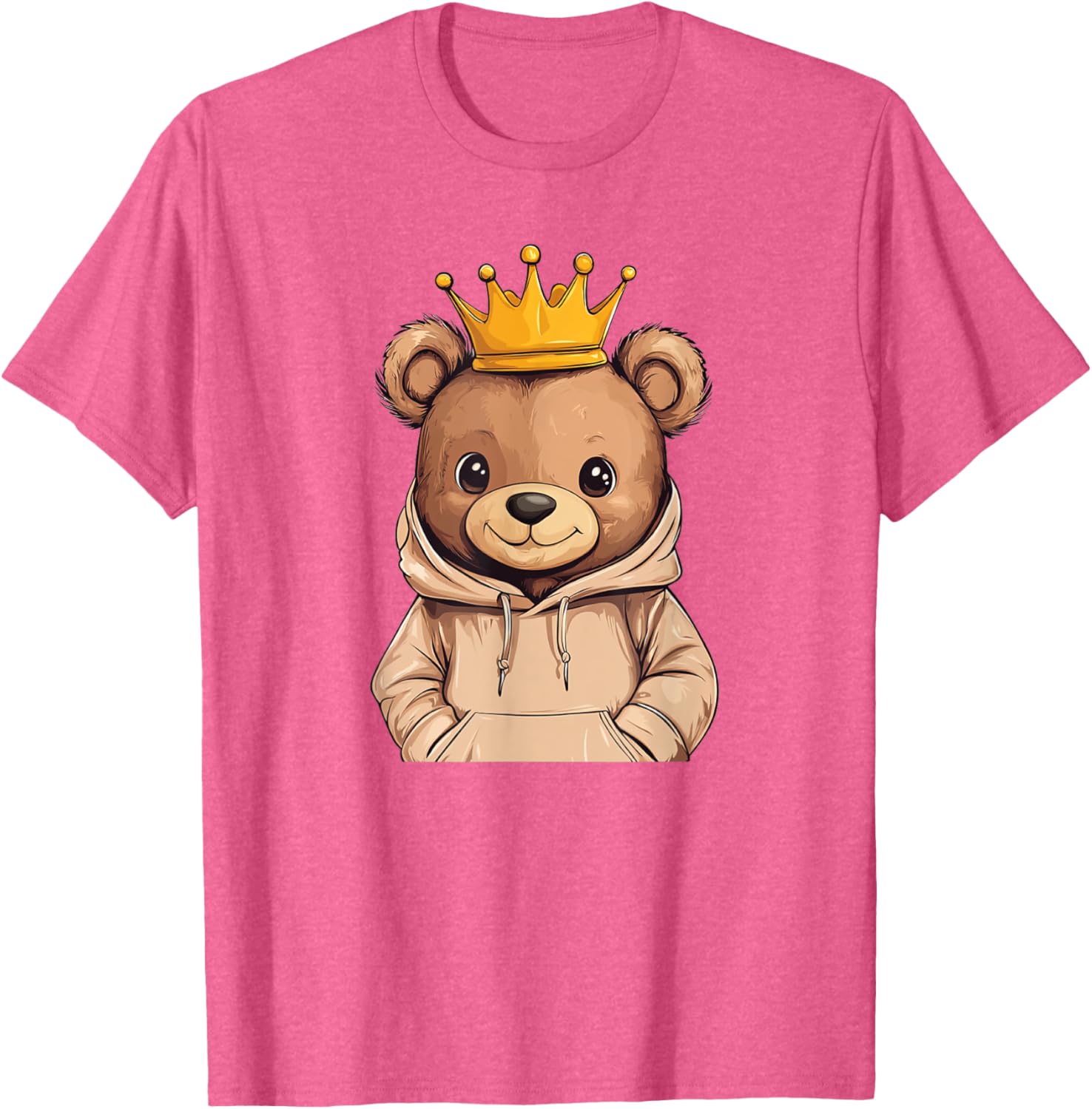 Adorable Cool Teddy Bear King with Crown and Sweater T-Shirt Outfit - 2