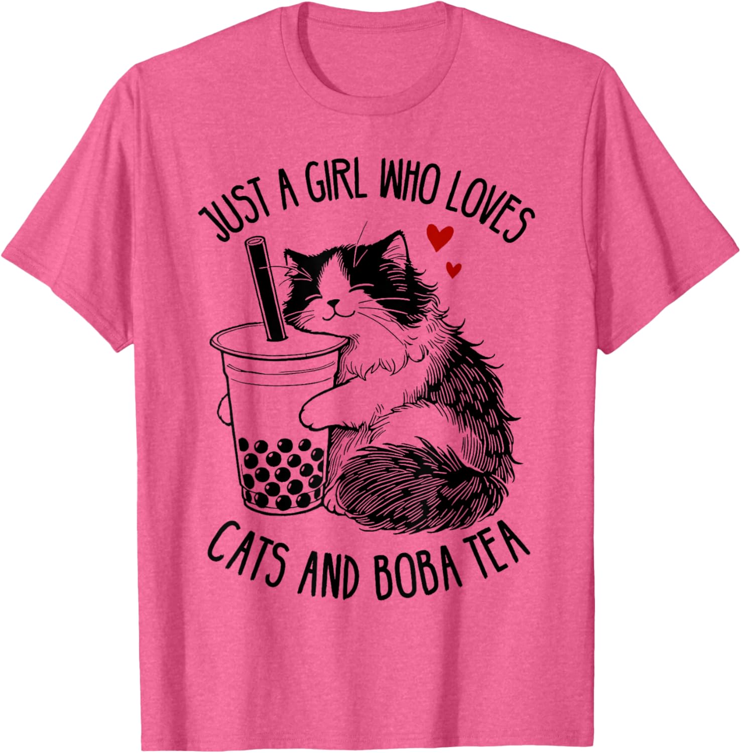 Cute Ragdoll Cat Lover T-Shirt for Girls Who Love Cats and Boba Tea - 1