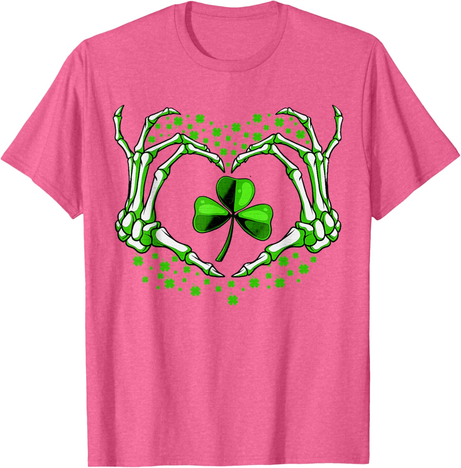 Skeleton Hand Heart Shamrock St Patricks Day T-Shirt for Festive Fun - 12