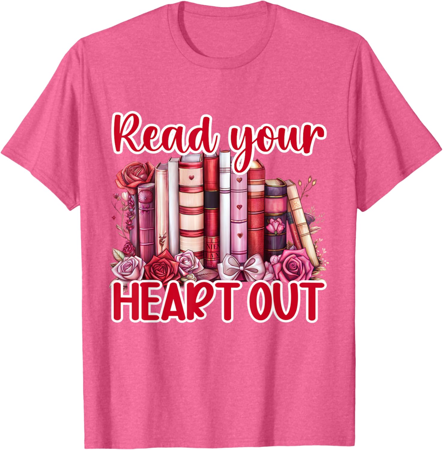 Retro Read Your Heart Out Valentine's Day T-Shirt for Book Lovers and Teachers - 21