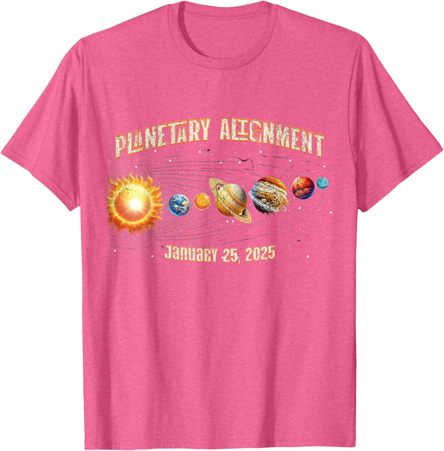 Vintage Planetary Alignment Memory T-Shirt for January 25 2025 Events - 1