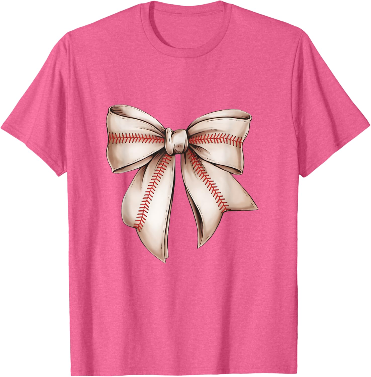 Retro Baseball Bow T-Shirt for Sports Lovers, Fun Sublimation Design - 21