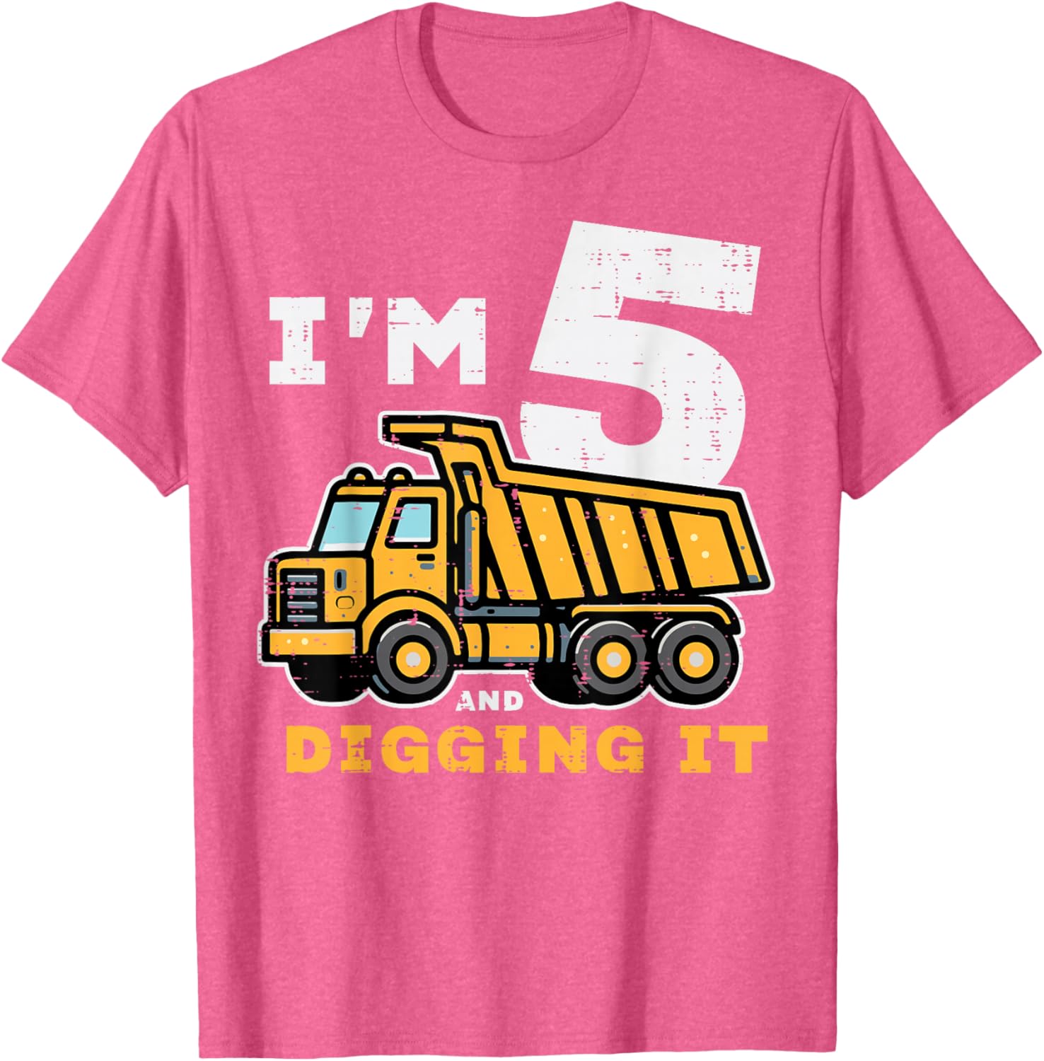 5th Birthday Dump Truck T-Shirt for Boys I’m 5 Digging It Fun Kids Tee - 14