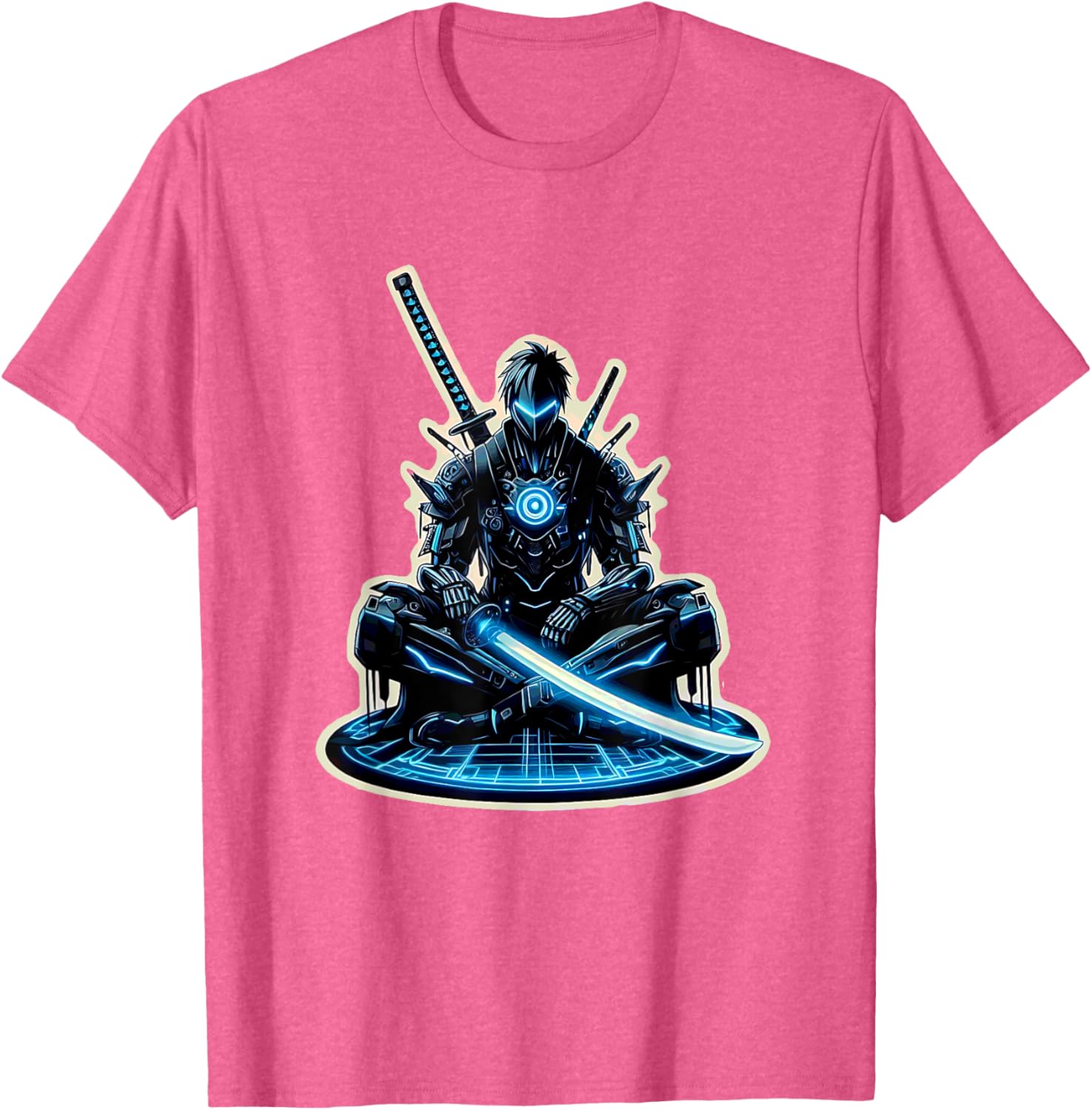 Futuristic Anime Samurai Gamer Warrior T-Shirt for Sci-Fi Fans - 8