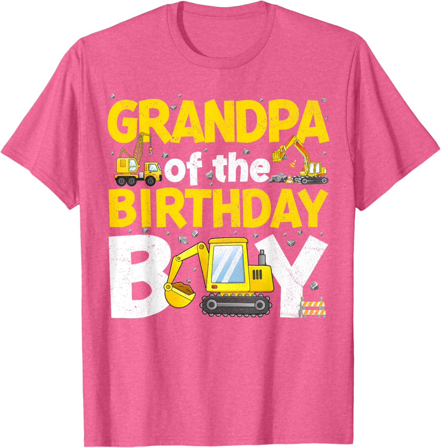 Grandpa Of The Birthday Boy Construction Family Party T-Shirt Gift - 18