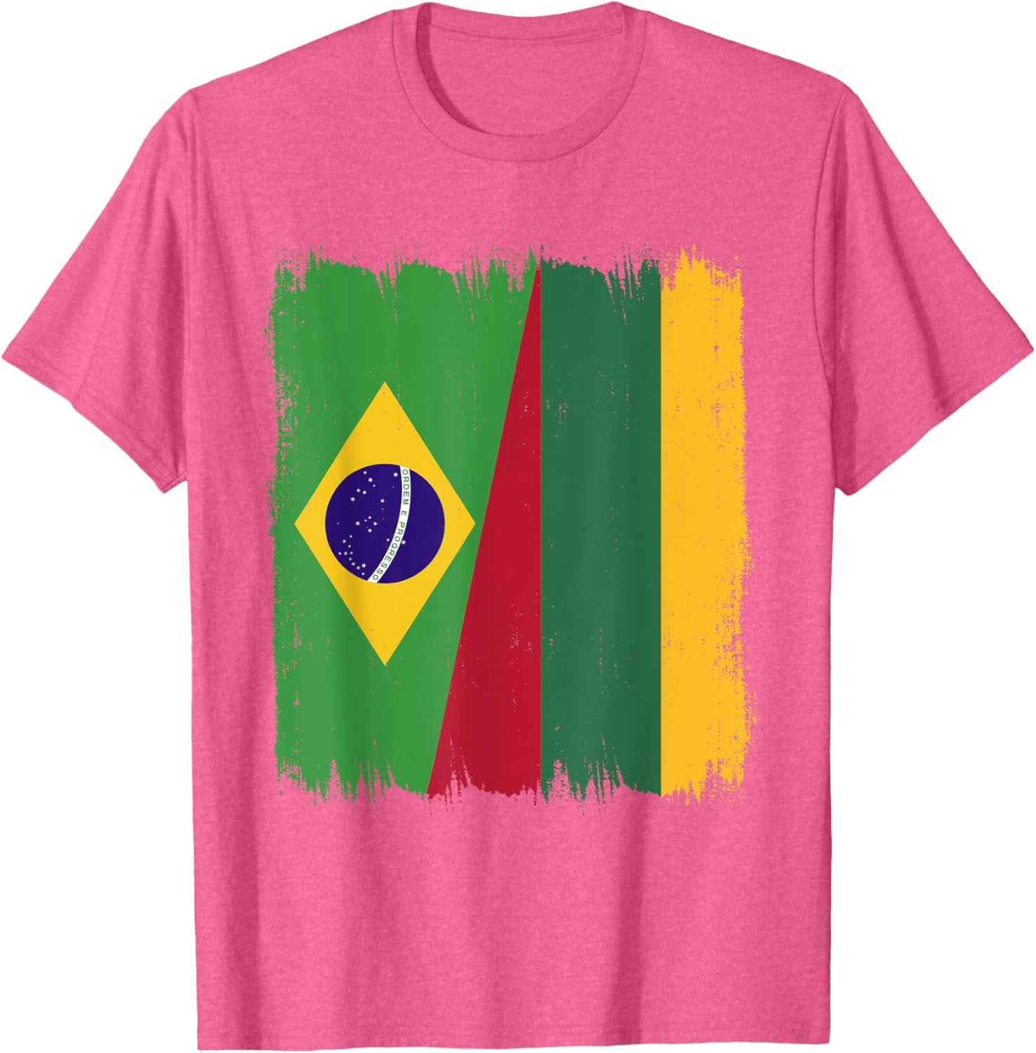 Brazil Lithuania Half Flag Roots T-Shirt for Proud Brazilian Lithuanians - 20