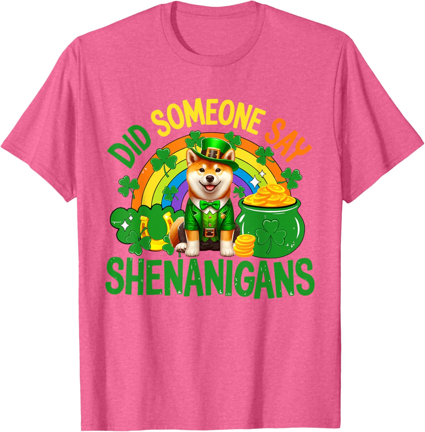 Shenanigans St. Patrick's Day Shiba Inu T-Shirt for Fun Celebrations - 11