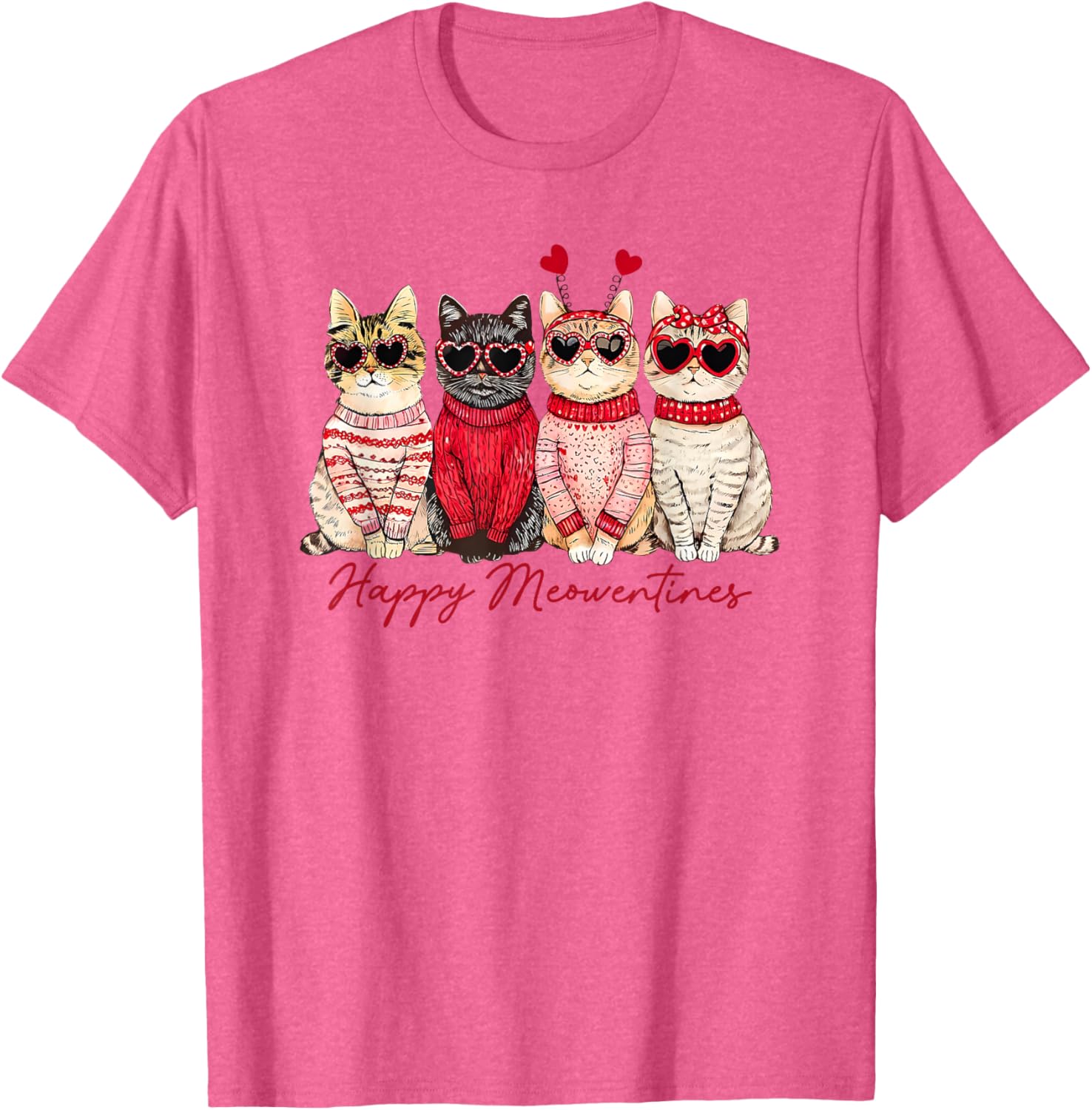 Happy Meowentines Cat T-Shirt for Valentine's Day Love and Fun - 7