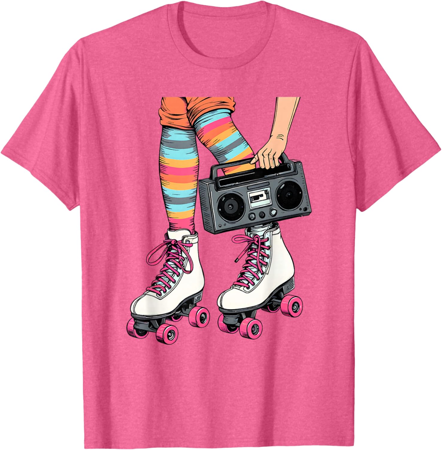 Retro Rollerskates Boombox T-Shirt for Fun 80's 90's Girls Vibes - 19