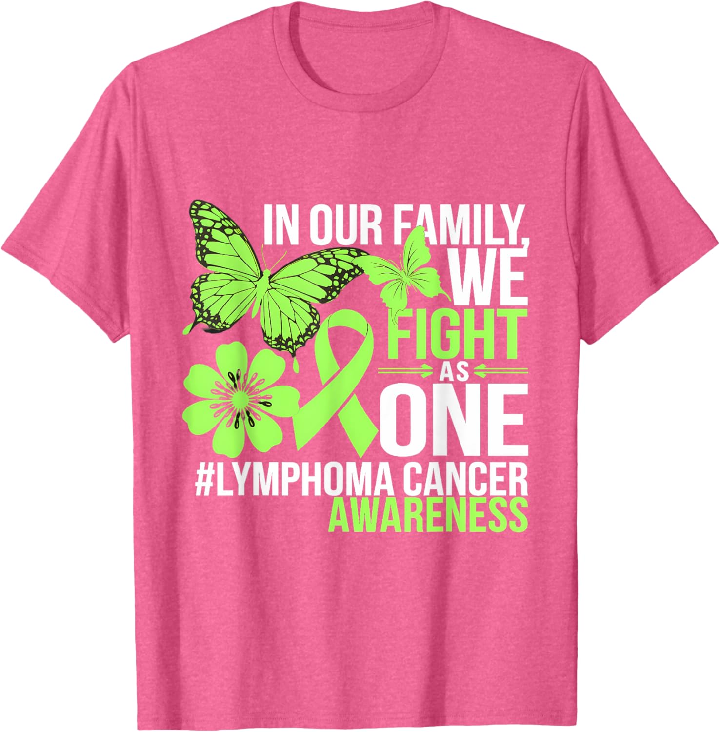 Green Ribbon Lymphoma Awareness We Fight As One T-Shirt for Supporters - 4