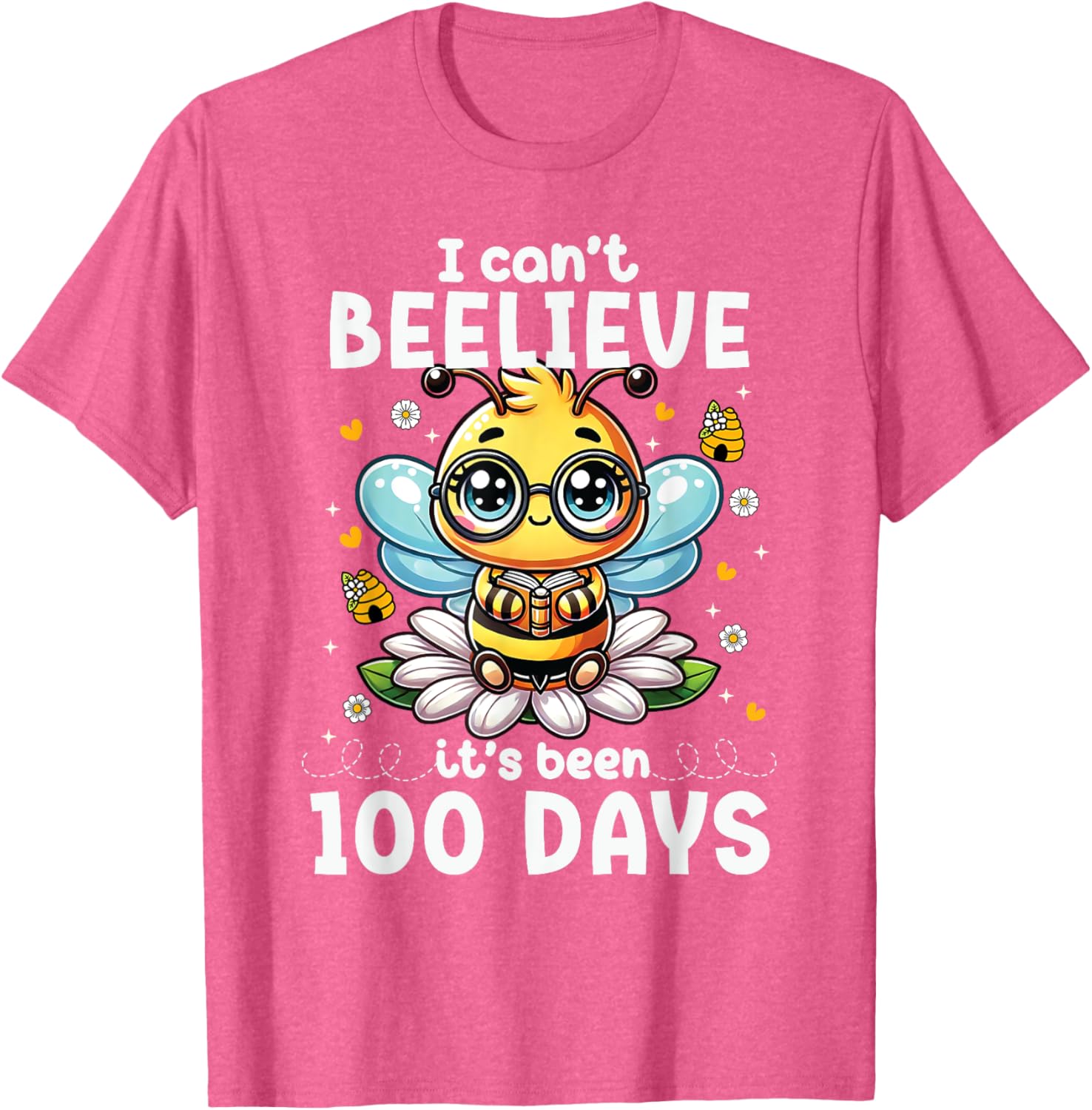 Fun 100 Days of School Bee T-Shirt for Kids and Teachers - 4