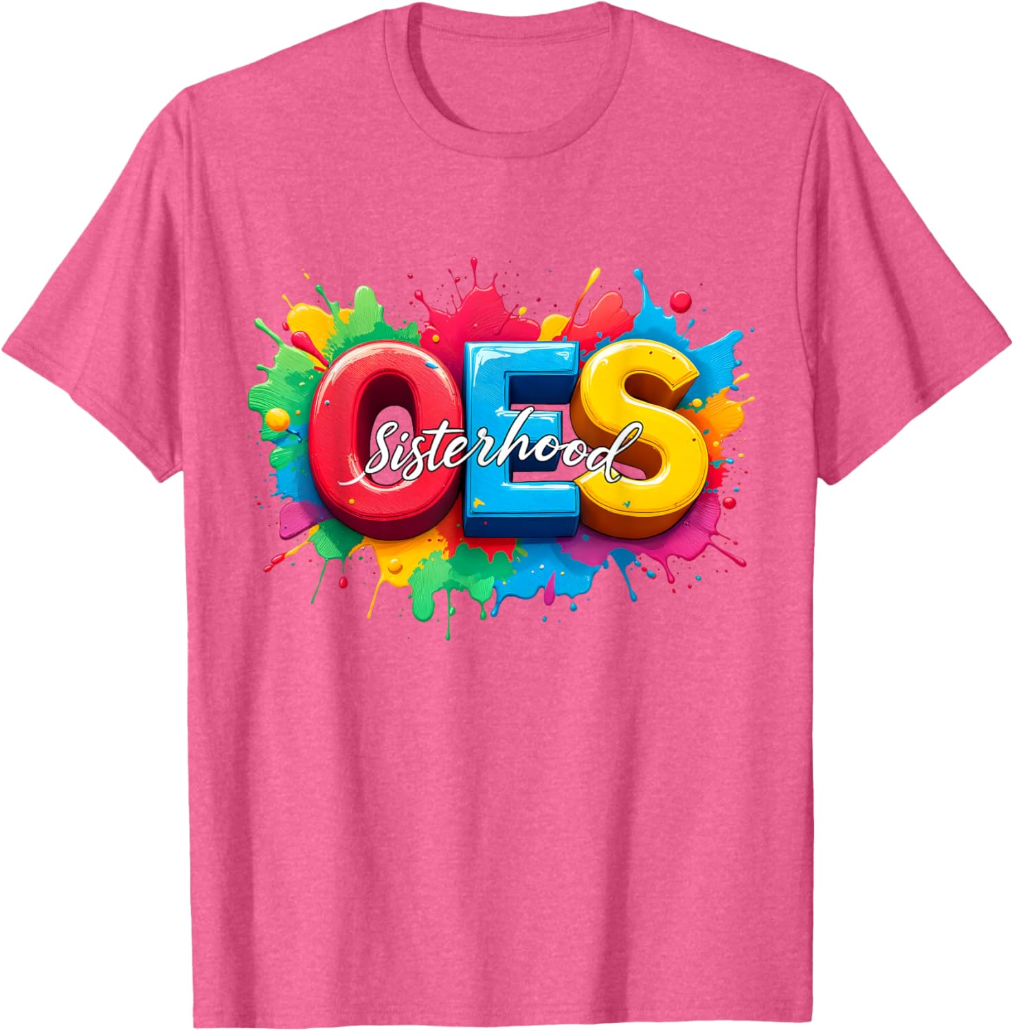 Colorful OES Sisterhood Watercolor T-Shirt for Eastern Star Fans - 16