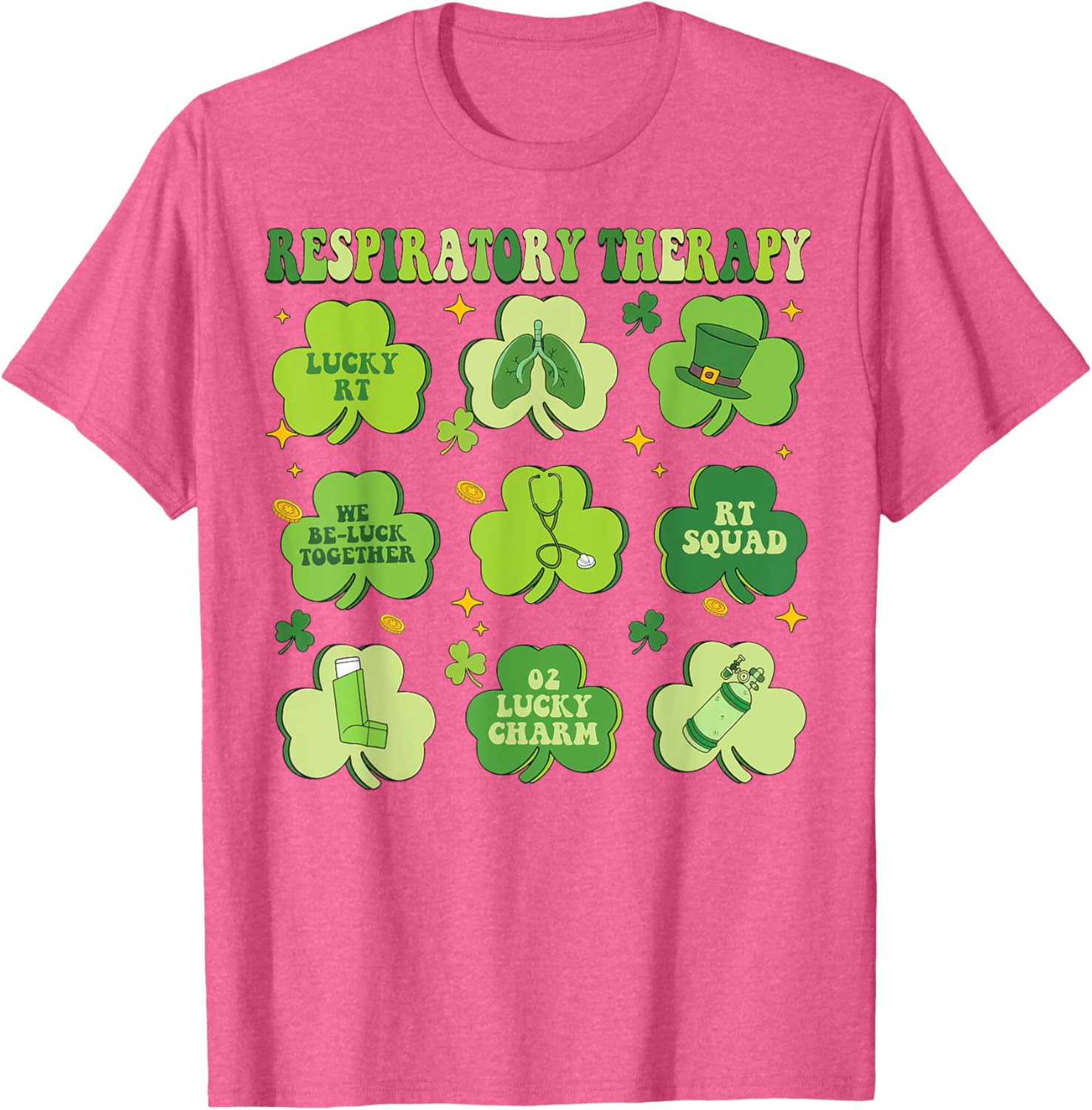 St Patrick's Day Shamrock T-Shirt for Respiratory Therapists - 8