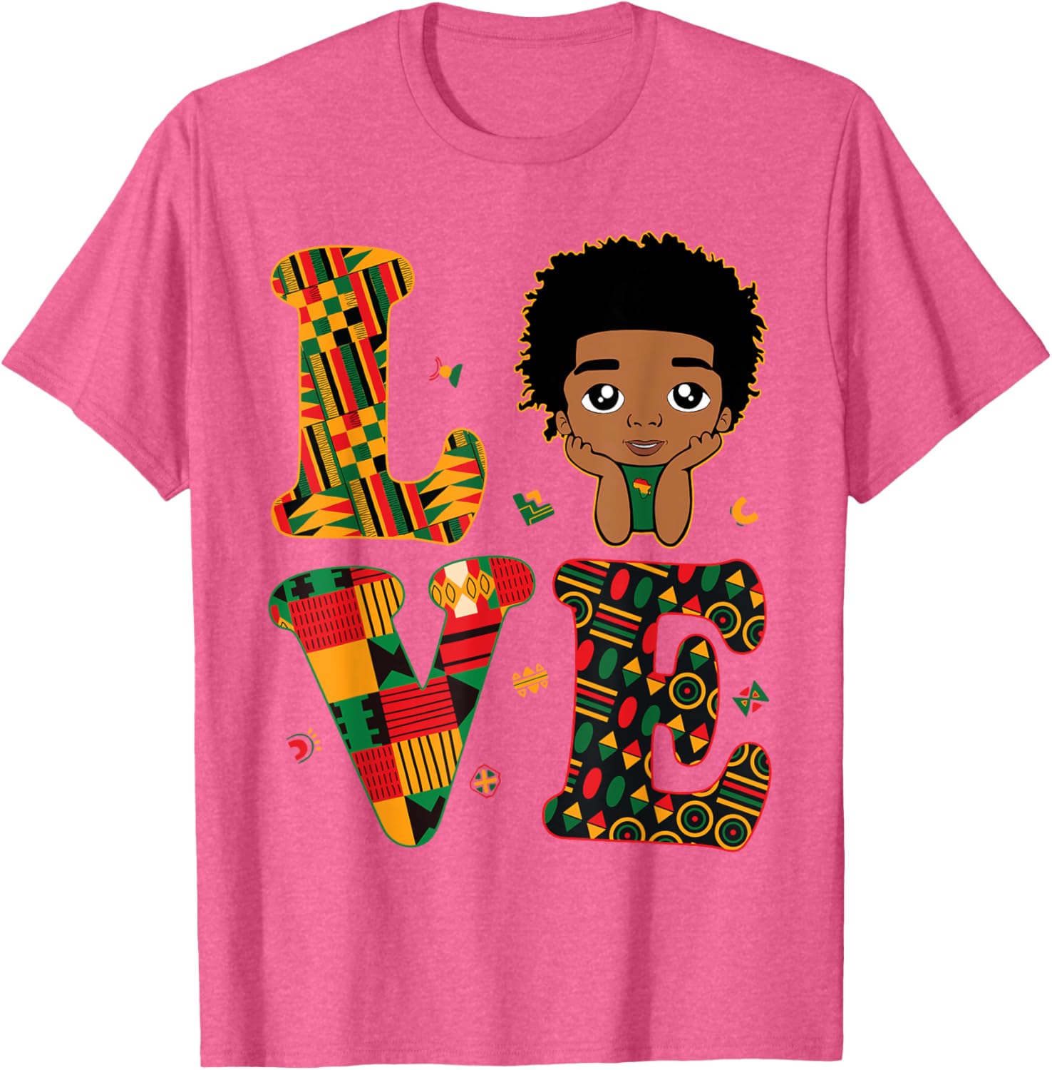 Proud LOVE African Kente Toddler Boys T-Shirt for Black History Month - 6