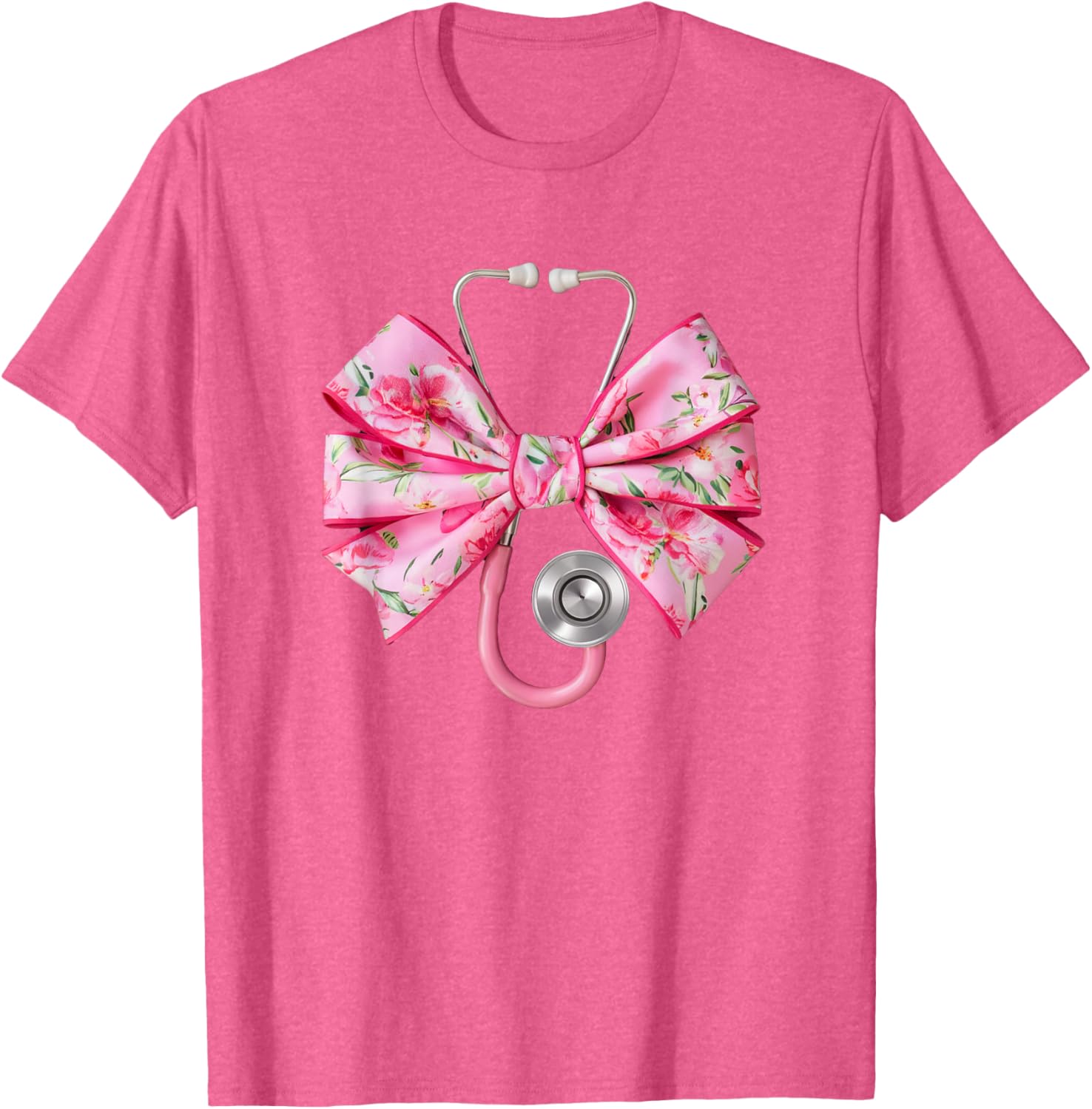 Pink Coquette Nurse Stethoscope Bow T-Shirt for Nurse Appreciation Gift - 15
